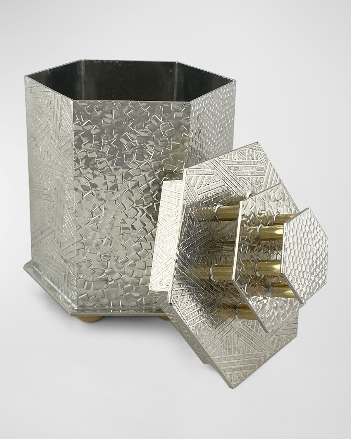 Joy Stember Metal Arts Studio Dinah Collection Hexagonal Tzedakah Box by Joy Stember