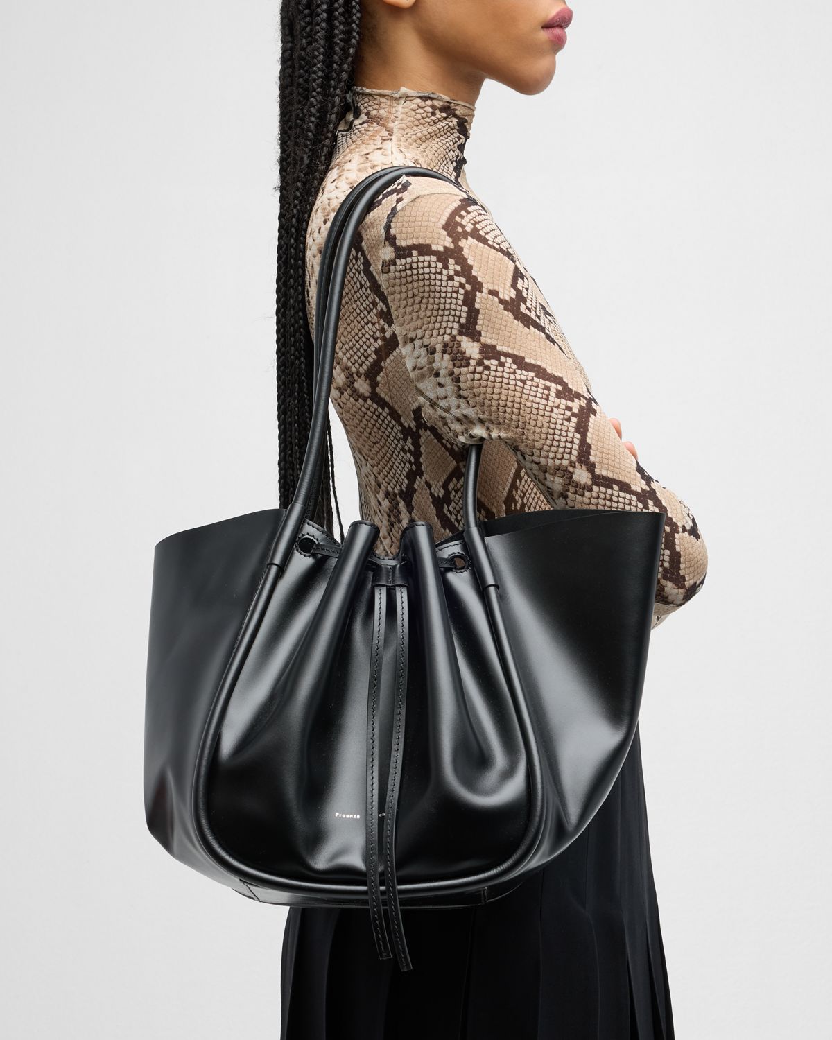 Proenza Schouler Large Ruched Calf Leather Tote Bag