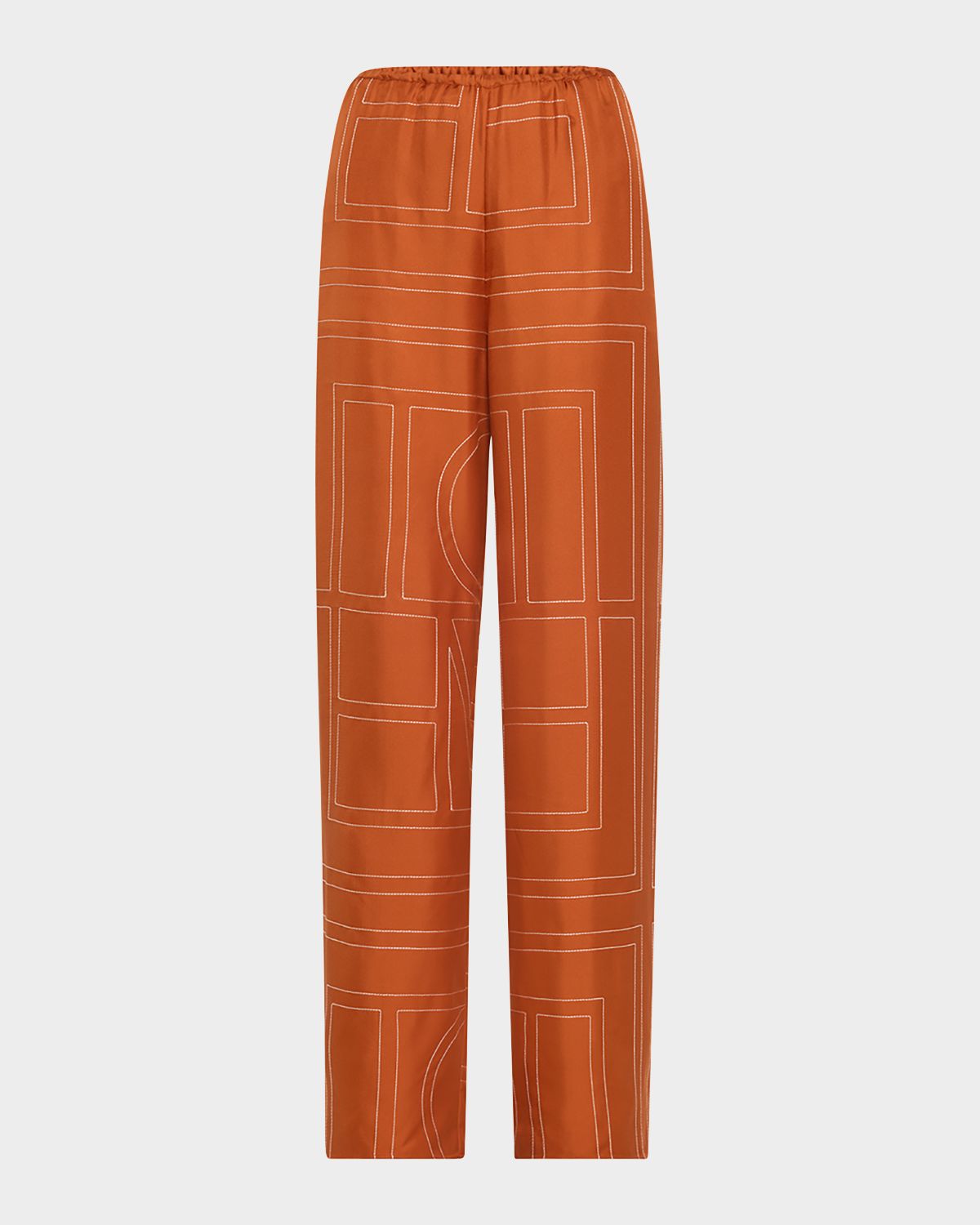 Toteme Monogram Silk Pajama Bottoms
