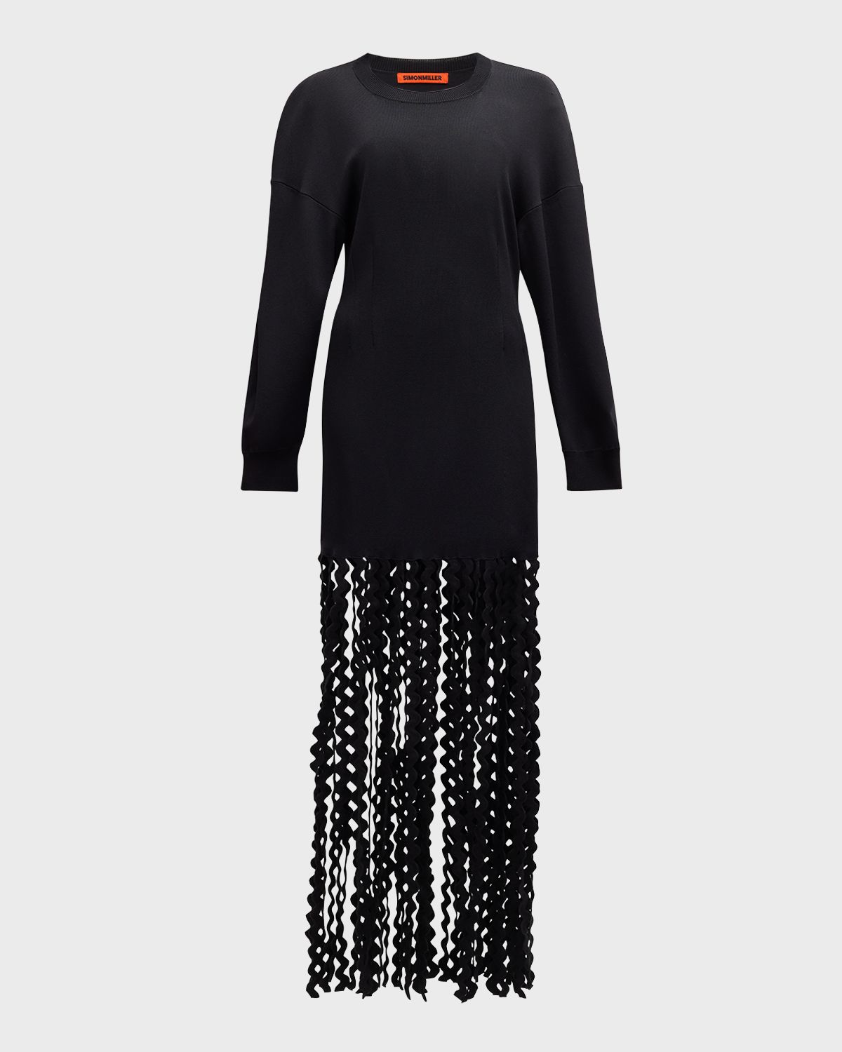 SIMONMILLER Wallis Fringe Knit Midi Dress
