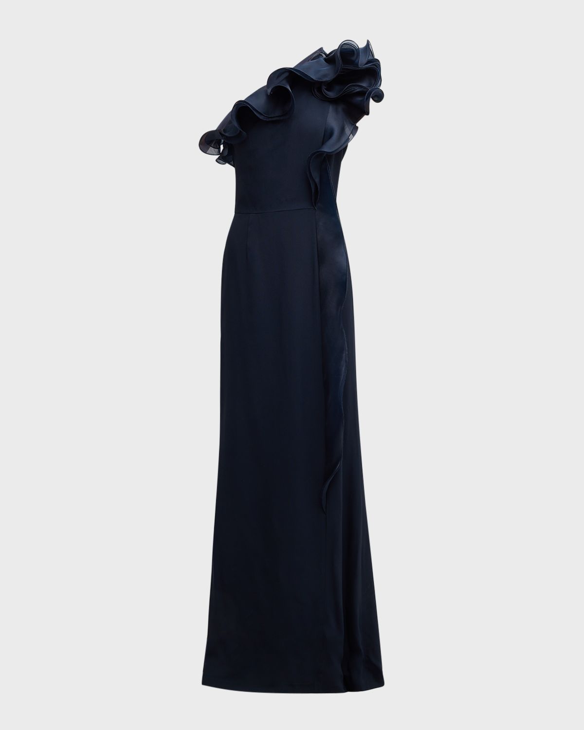Rickie Freeman for Teri Jon One-Shoulder Ruffle Column Gown | Thumbnail 8 Rickie Freeman for Teri Jon One-Shoulder Ruffle Column Gown | Thumbnail 8