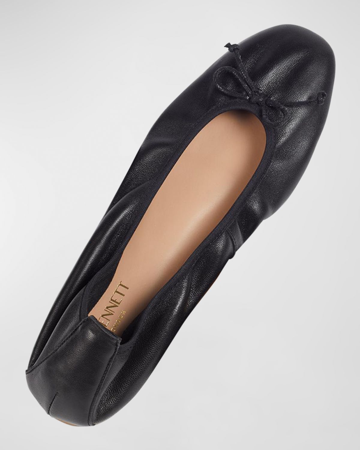 LK Bennett Trilly Leather Bow Classic Ballerina Flats