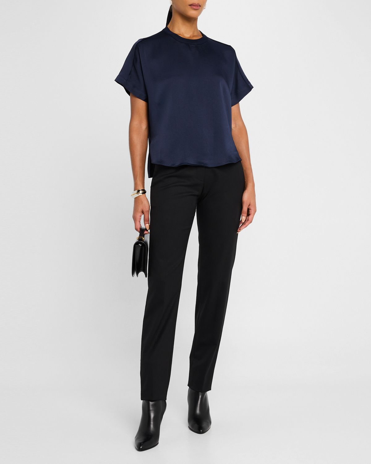 SIMKHAI Addy Short-Sleeve Knit T-Shirt