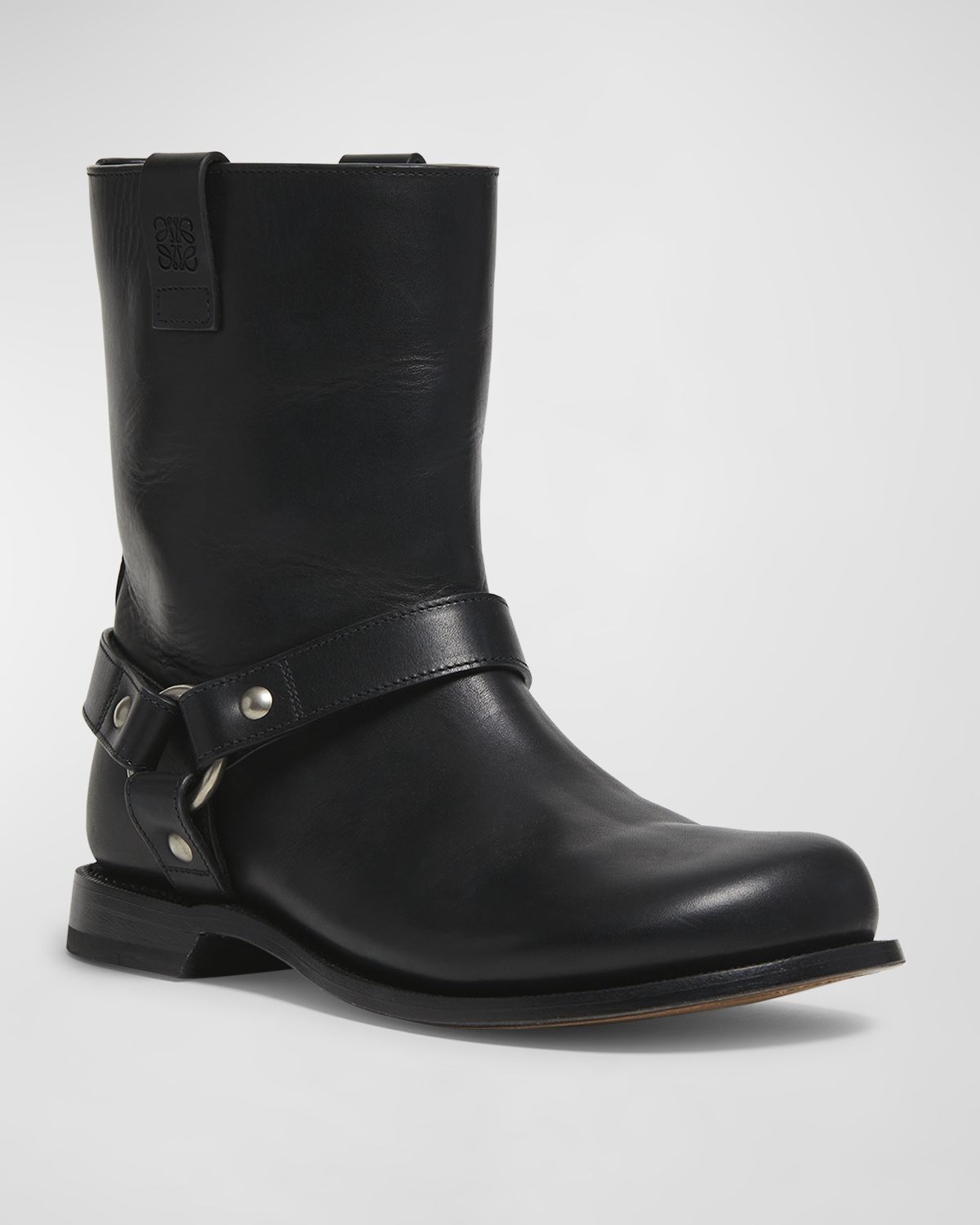 Loewe Campo Leather Harness Biker Boots