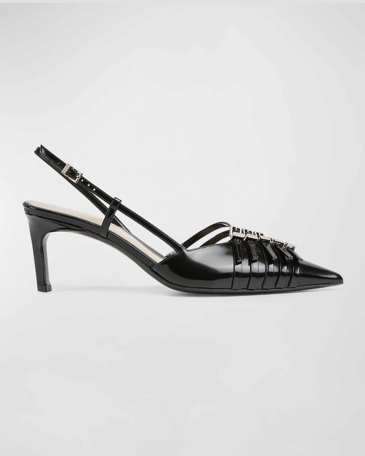 Gucci Regent Leather Buckles Slingback Pumps