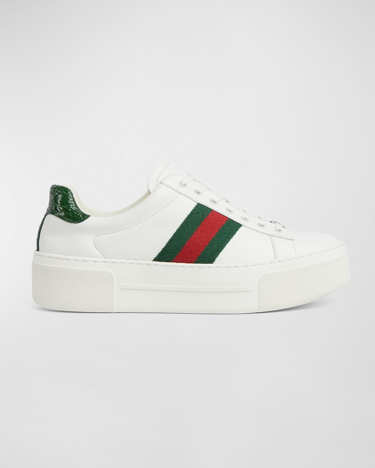 Gucci Ace Web Mixed Leather Sneakers | Thumbnail 6