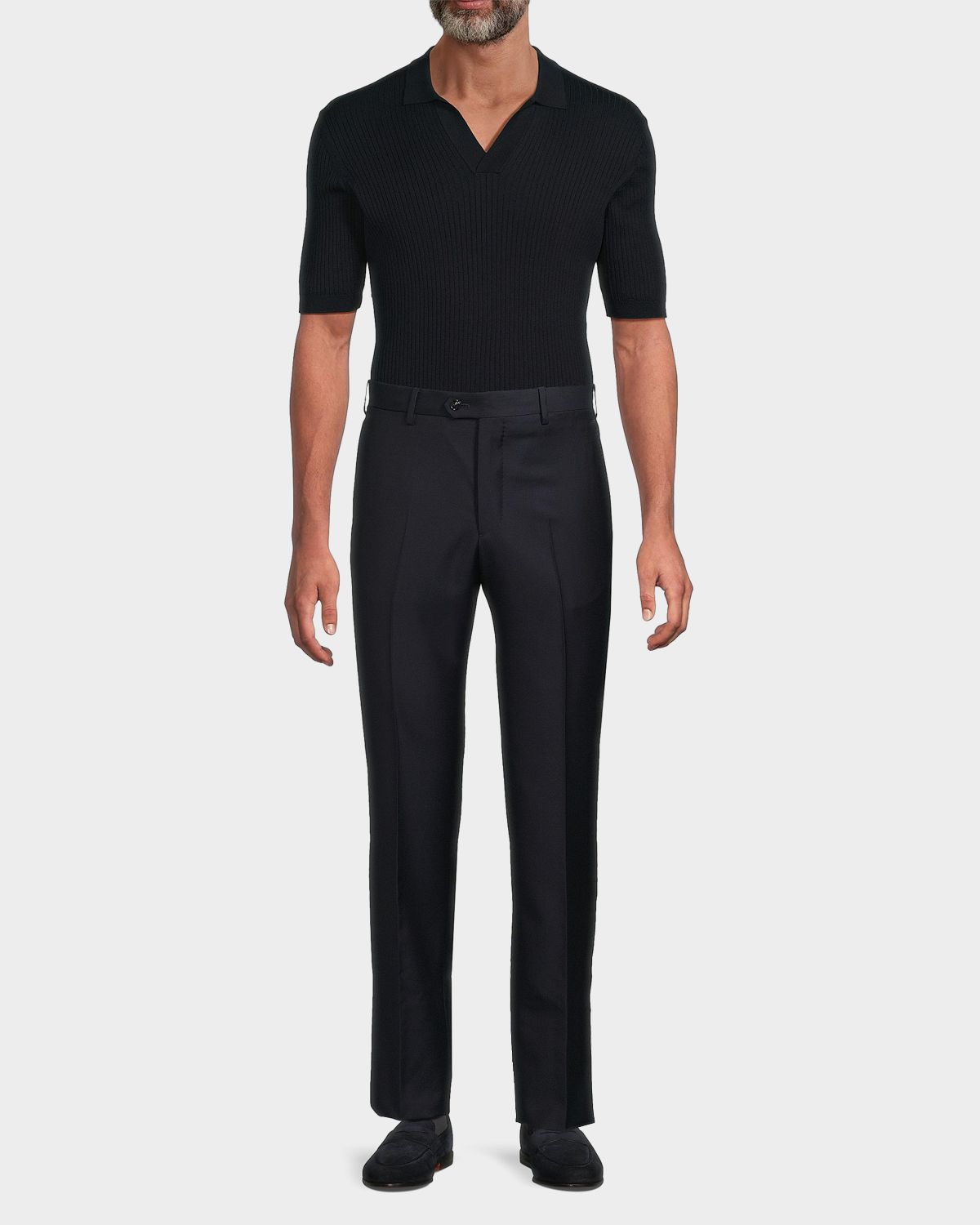 Giorgio Armani Men 's Solid Wool Flat-Front Trousers | Thumbnail 6 Giorgio Armani Men 's Solid Wool Flat-Front Trousers | Thumbnail 6