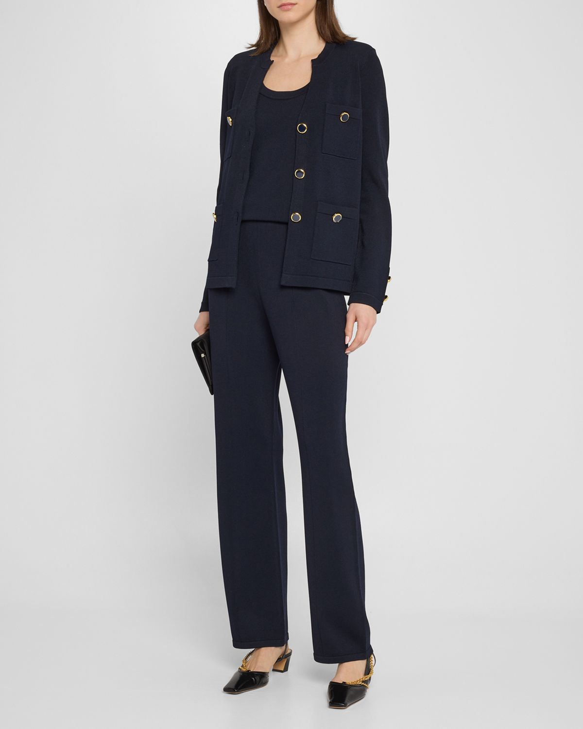 St. John Santiago Knit Button-Down Jacket