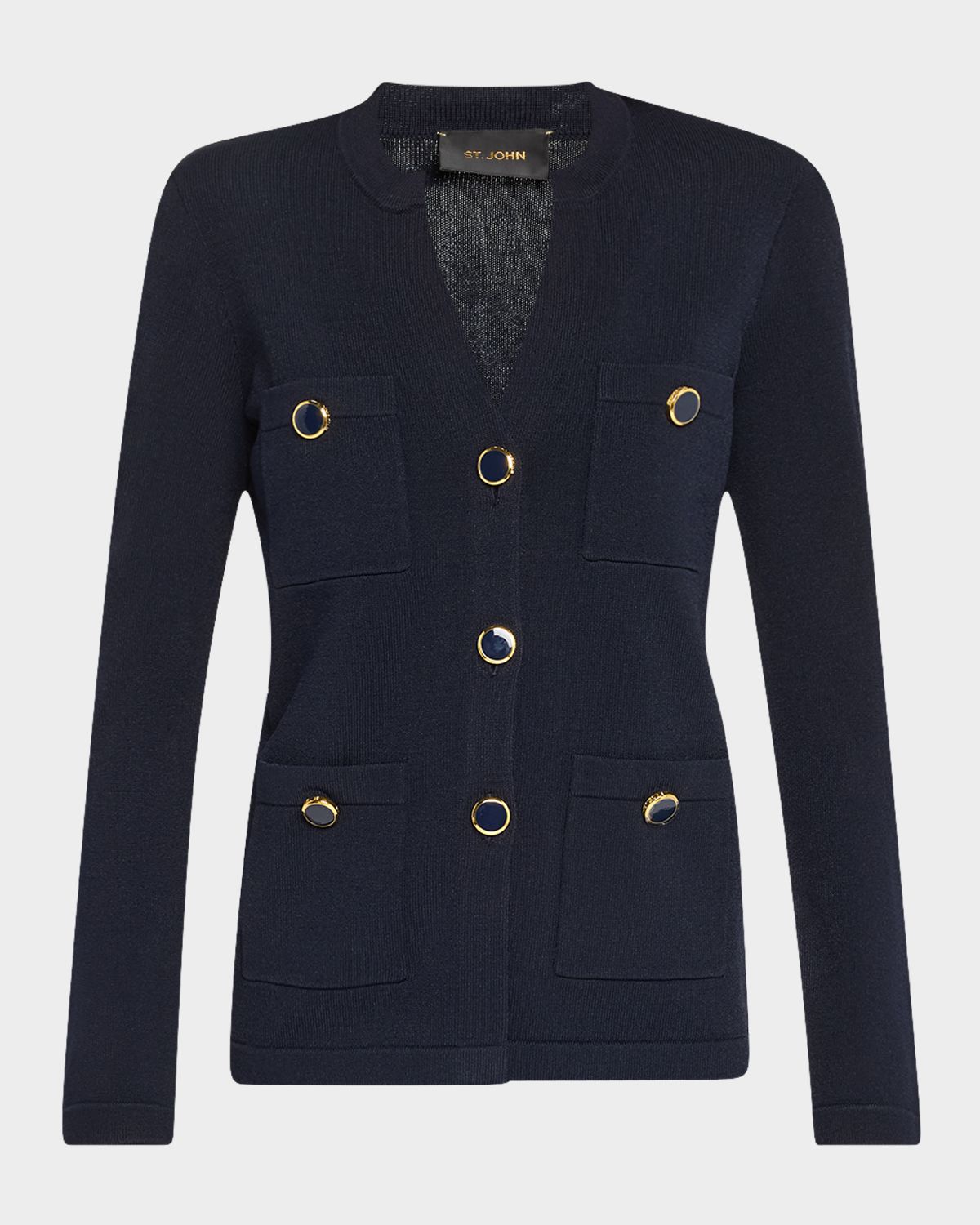 St. John Santiago Knit Button-Down Jacket