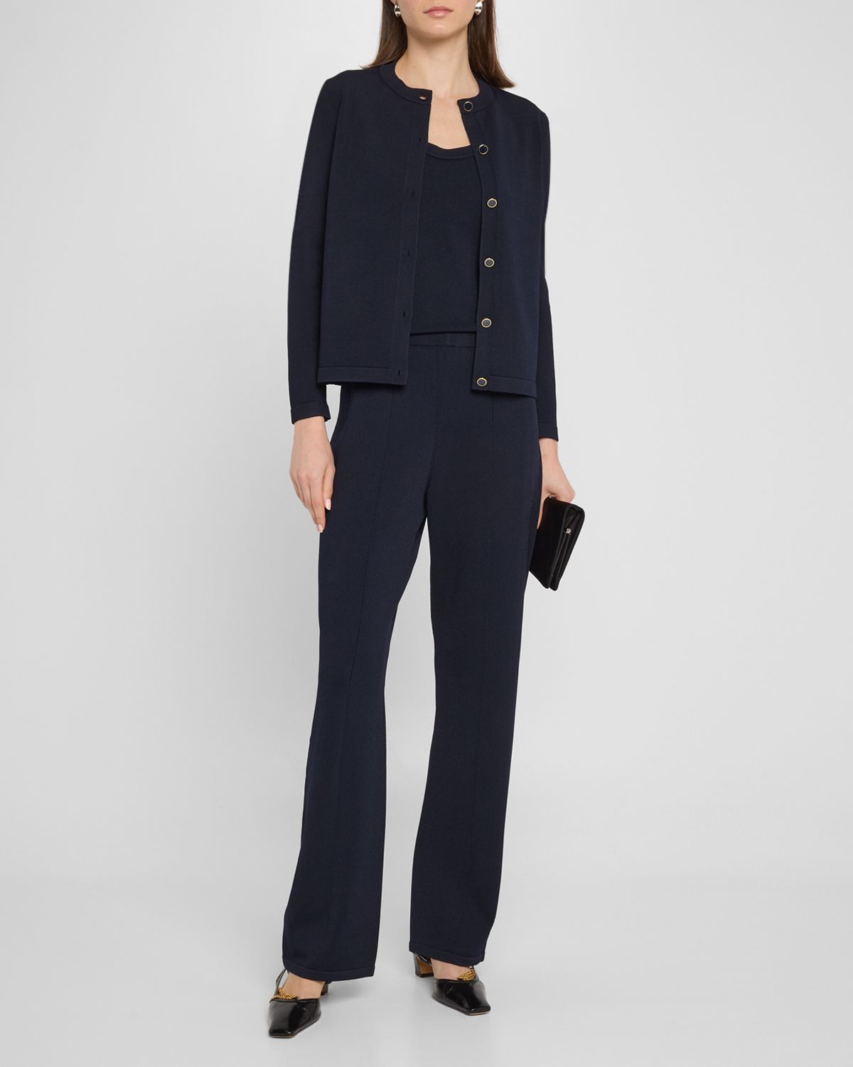 St. John Santiago Knit Crewneck Cardigan