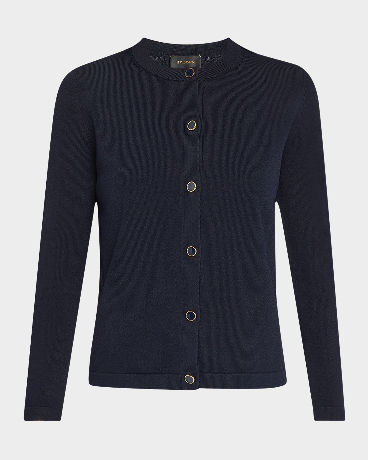 St. John Santiago Knit Crewneck Cardigan