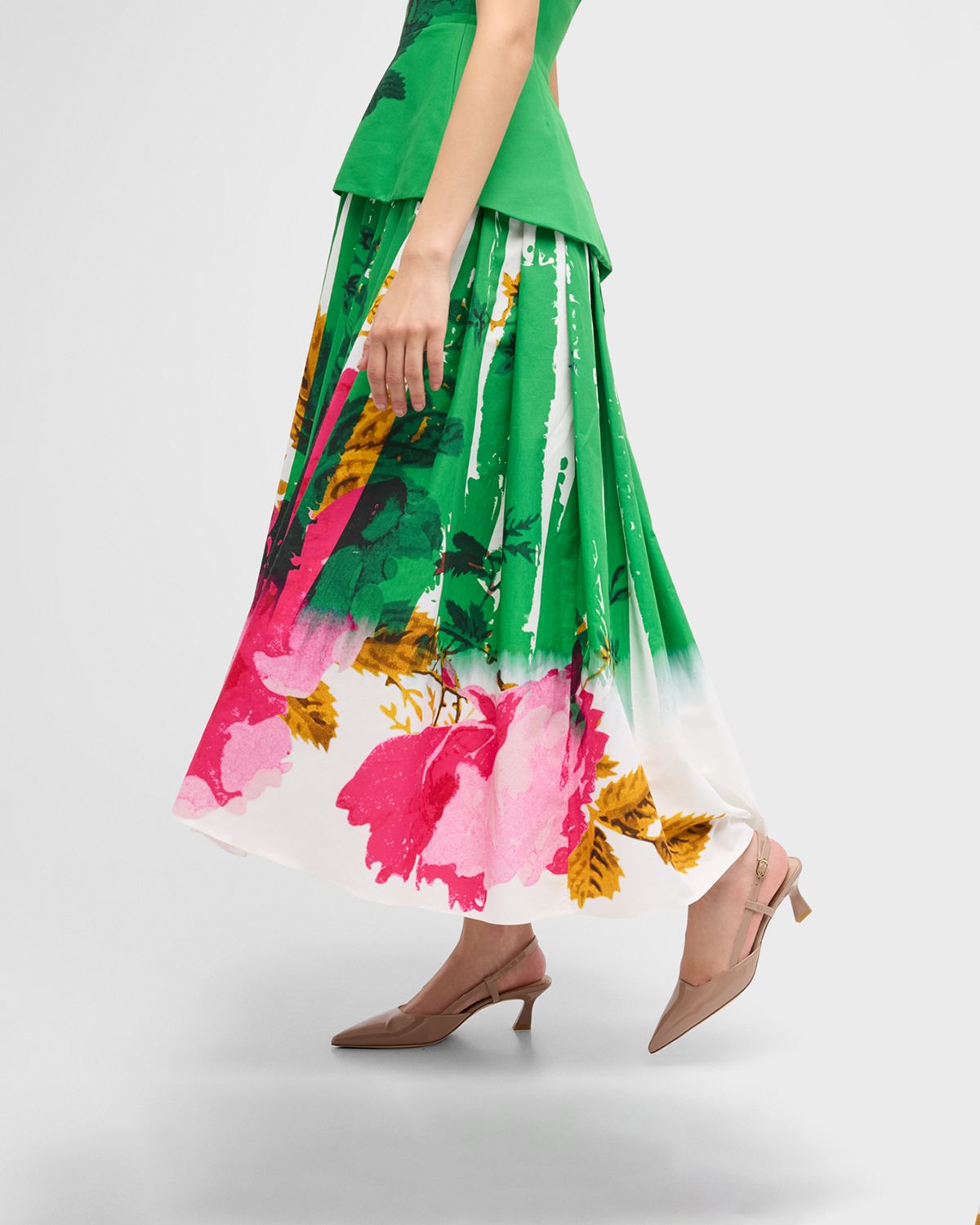 Stuart Weitzman Vinnie Patent Kitten Slingback Pumps