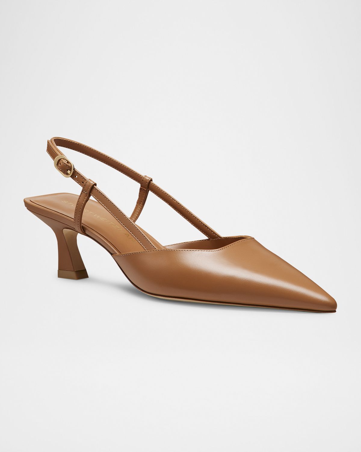 Stuart Weitzman 50mm Vinnie Leather Slingback Pumps