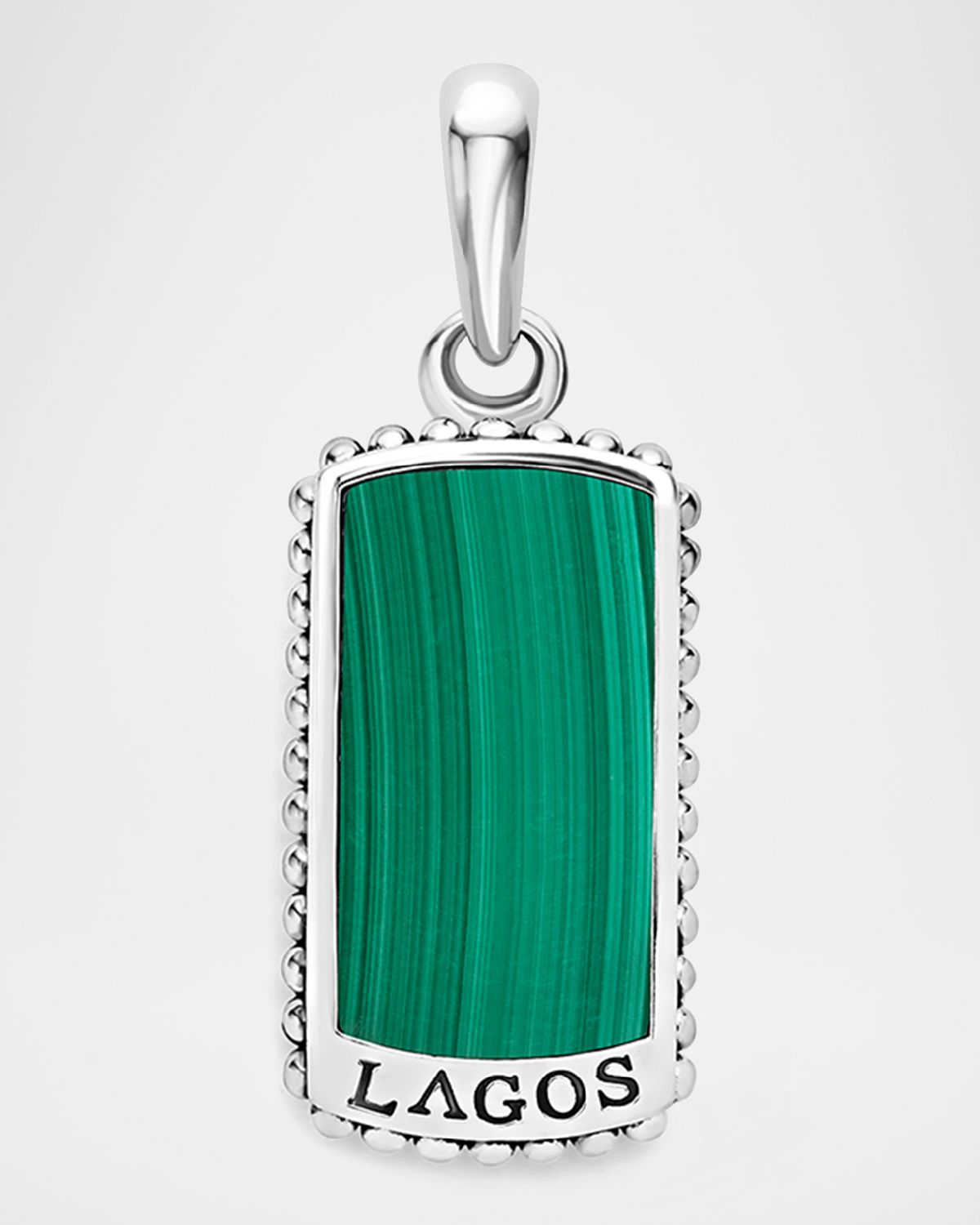 LAGOS Men 's Sterling Silver Anthem Dog Tag Pendant, 20x11mm
