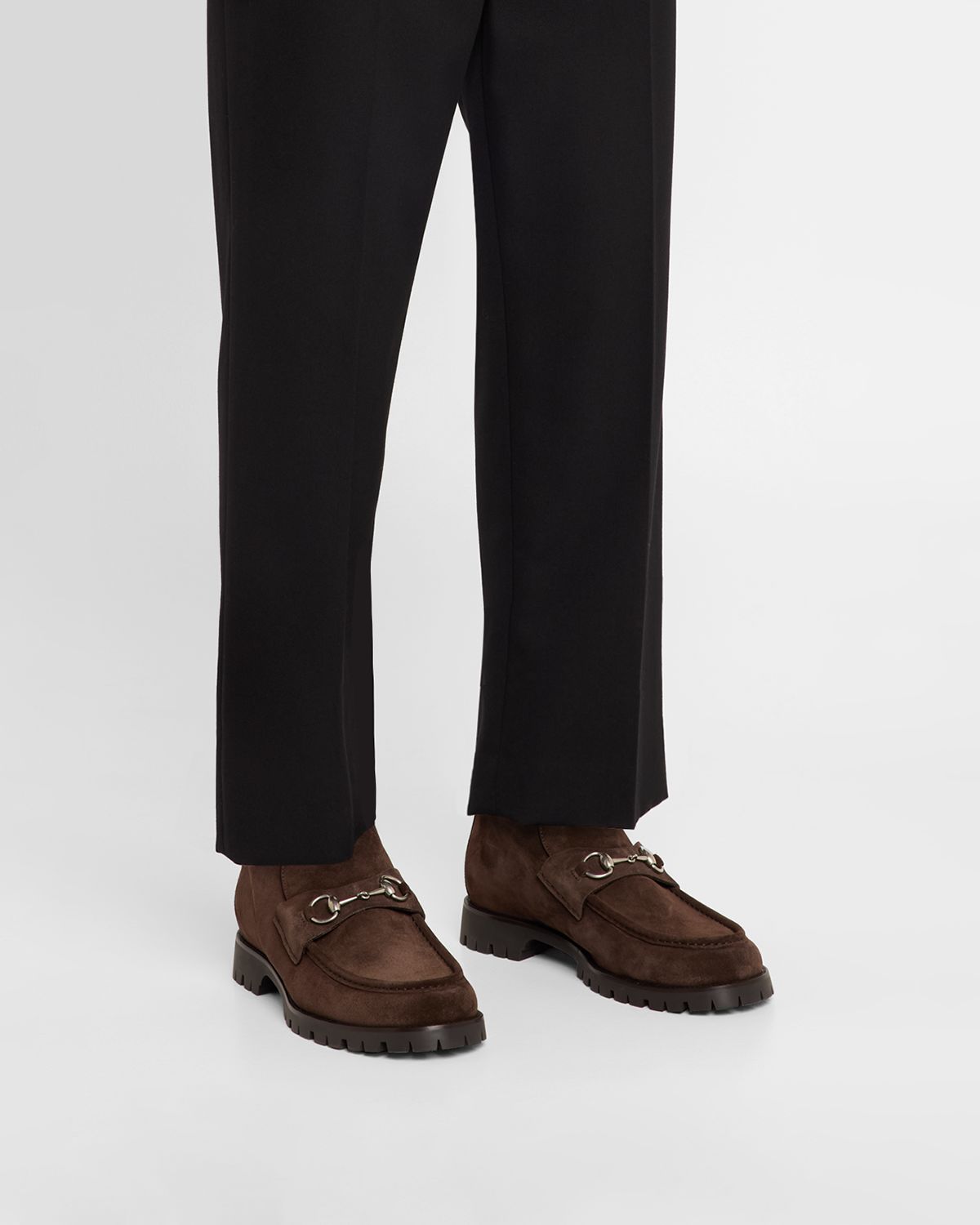 Gucci Men 's Sylke Suede Bit Lug-Sole Chukka Boots | Thumbnail 7 Gucci Men 's Sylke Suede Bit Lug-Sole Chukka Boots | Thumbnail 7