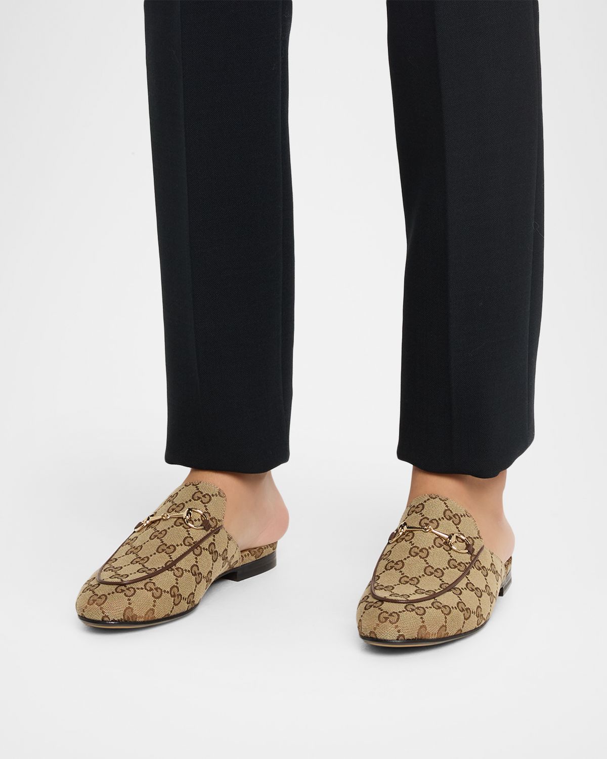 Gucci Princetown GG Canvas Bit Loafer Mules