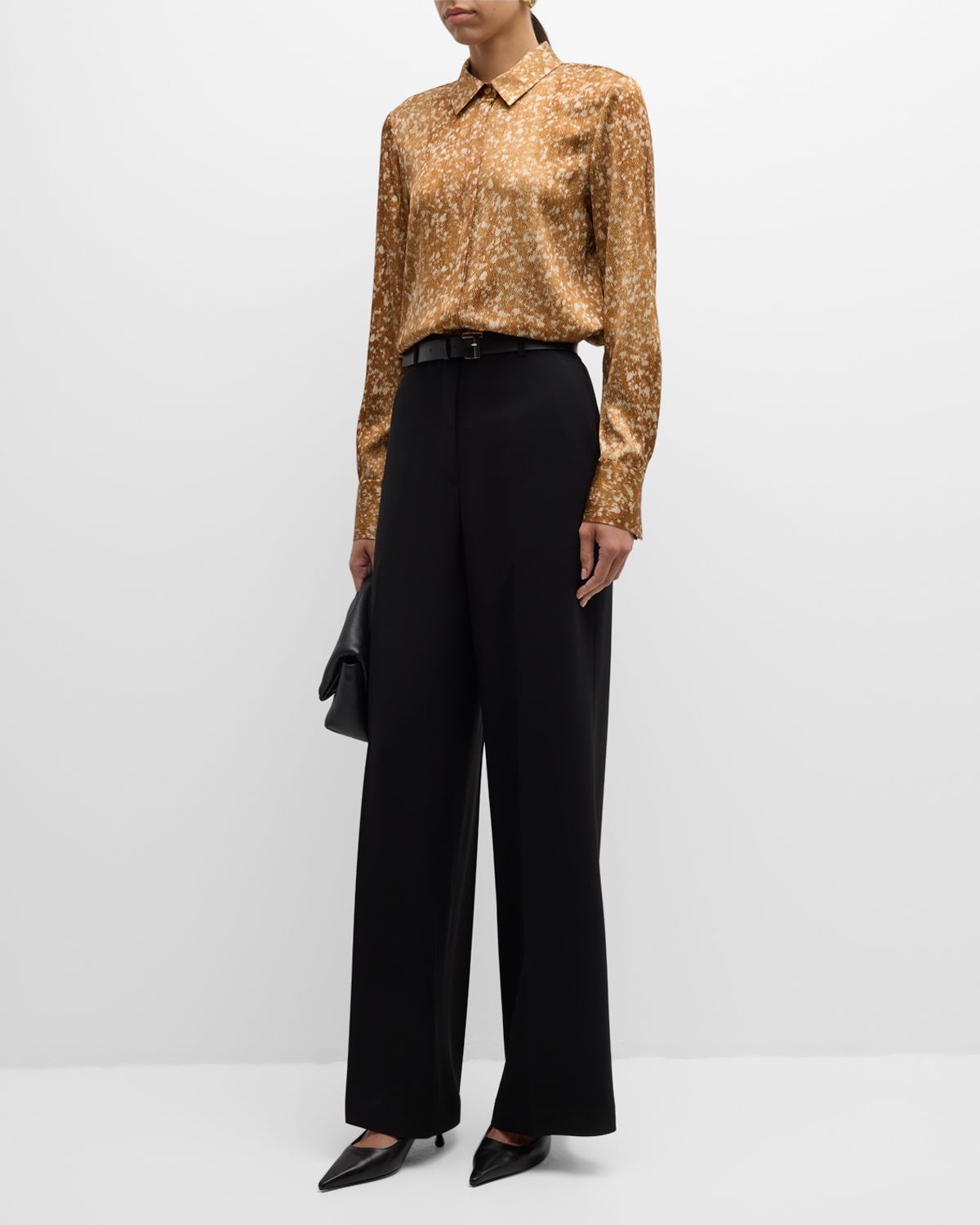 Lafayette 148 New York Thames Wide-Leg Crepe Pants