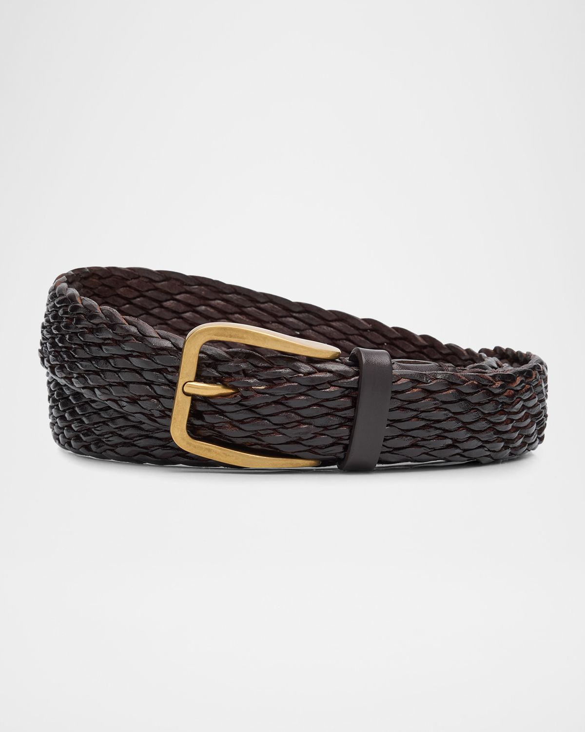 Brunello Cucinelli Men 's Braided Leather Belt