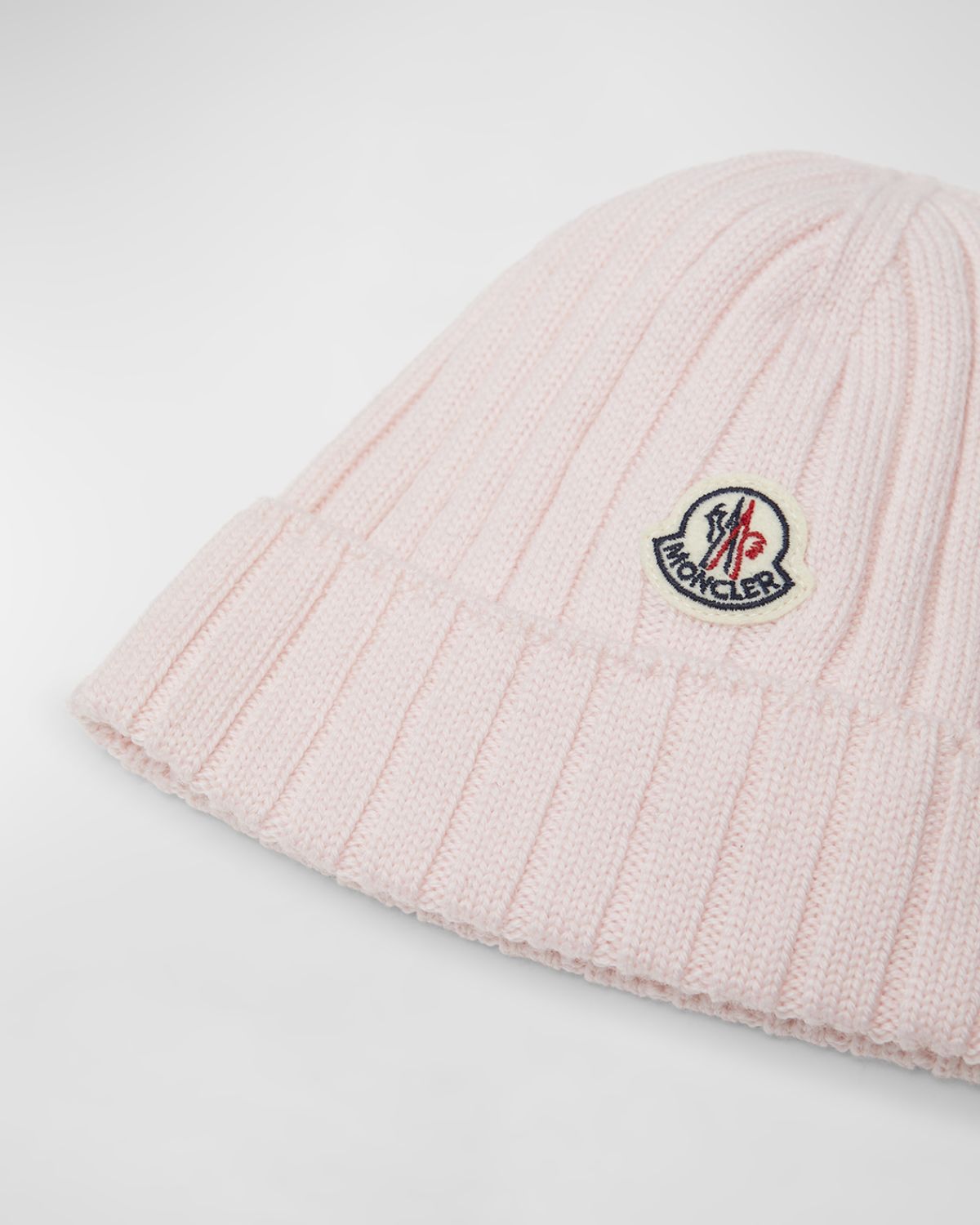 Moncler Girl 's Ribbed Wool Beanie with Logo Patch, Size X-XS | Thumbnail 5