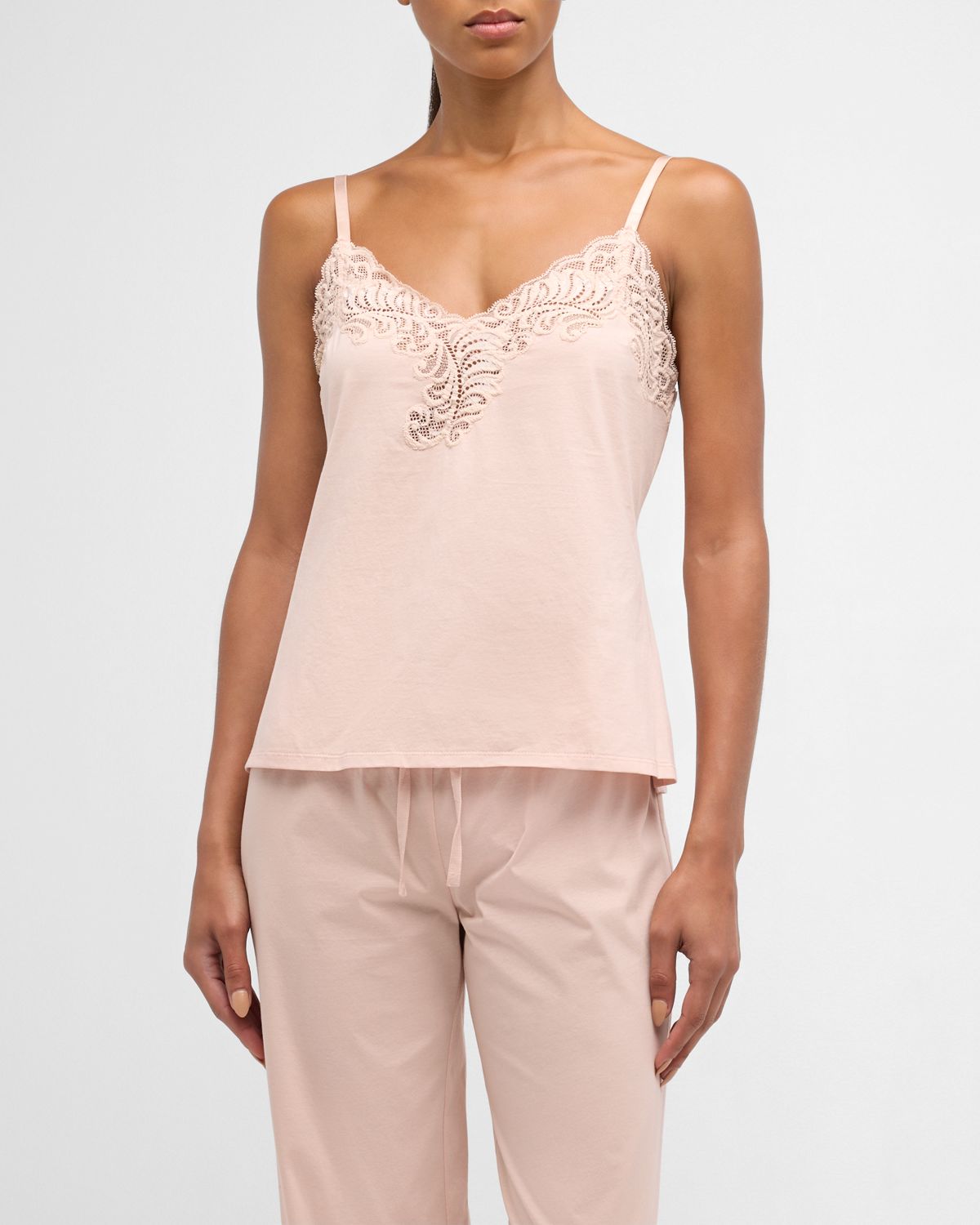 Natori Feathers Essential Lace-Trim Cami Pajama Set
