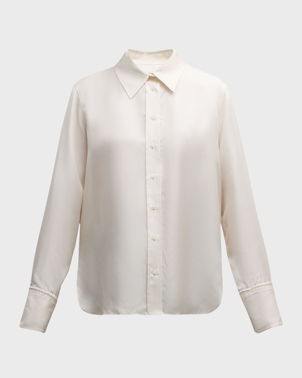 ARGENT Button-Down Silk Twill Blouse | Thumbnail 8 ARGENT Button-Down Silk Twill Blouse | Thumbnail 8