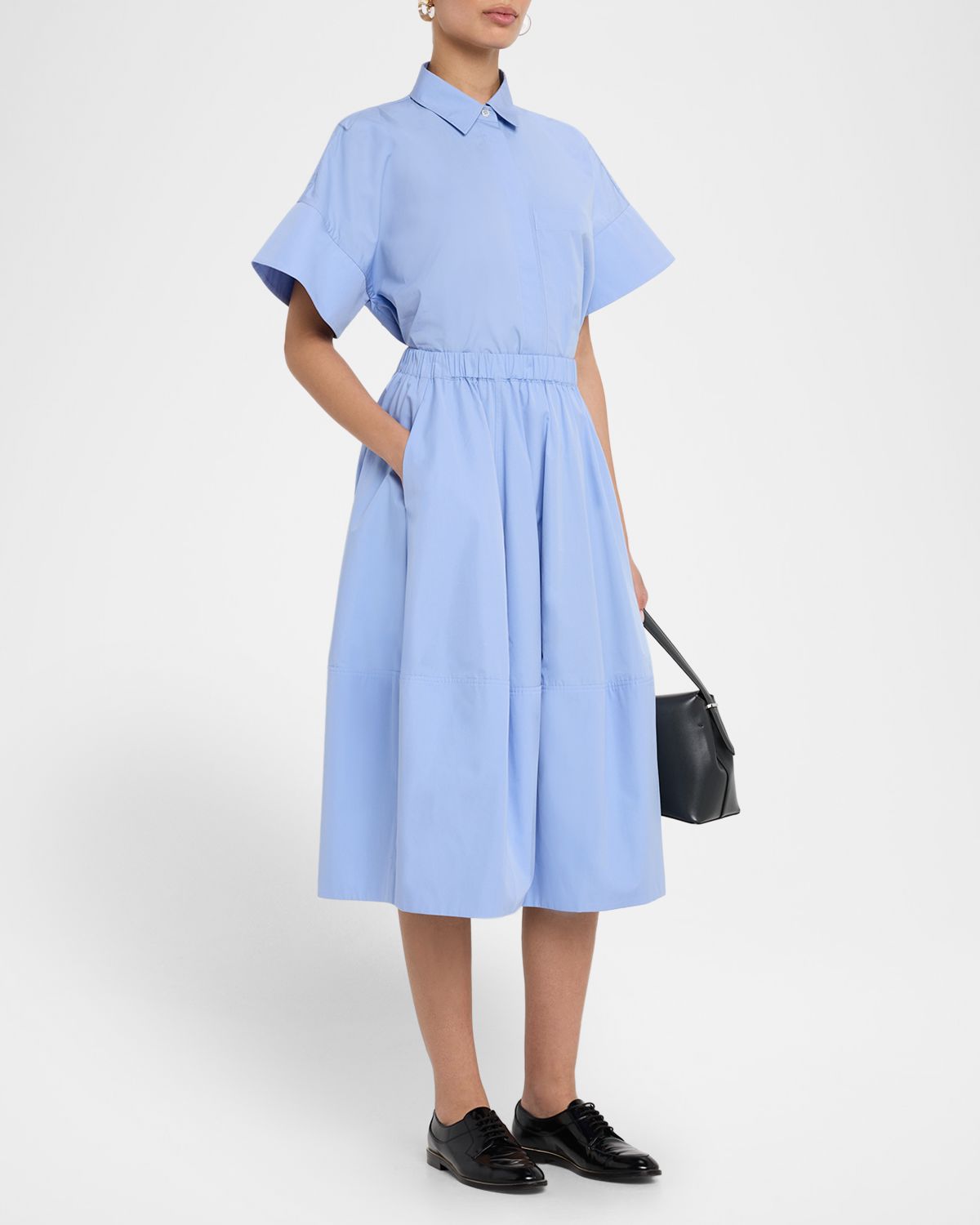 Co tton Midi Bubble Skirt