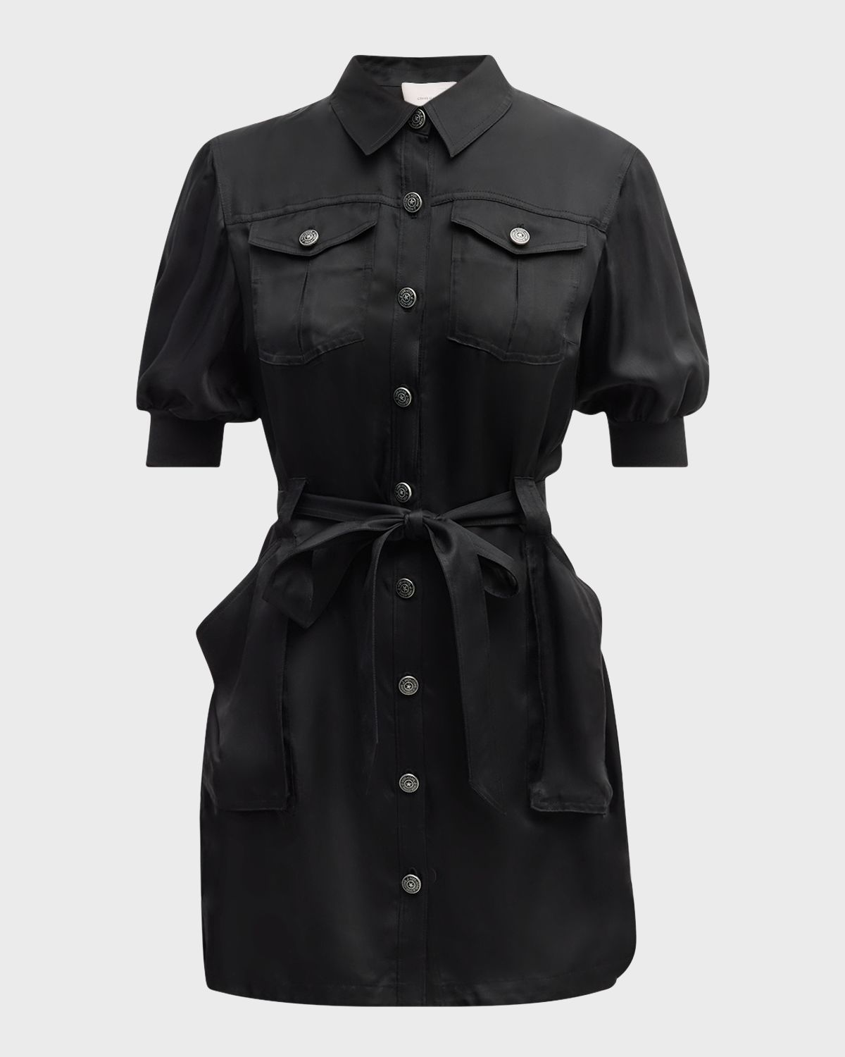 Cinq a Sept Damla Belted Puff-Sleeve Mini Shirtdress