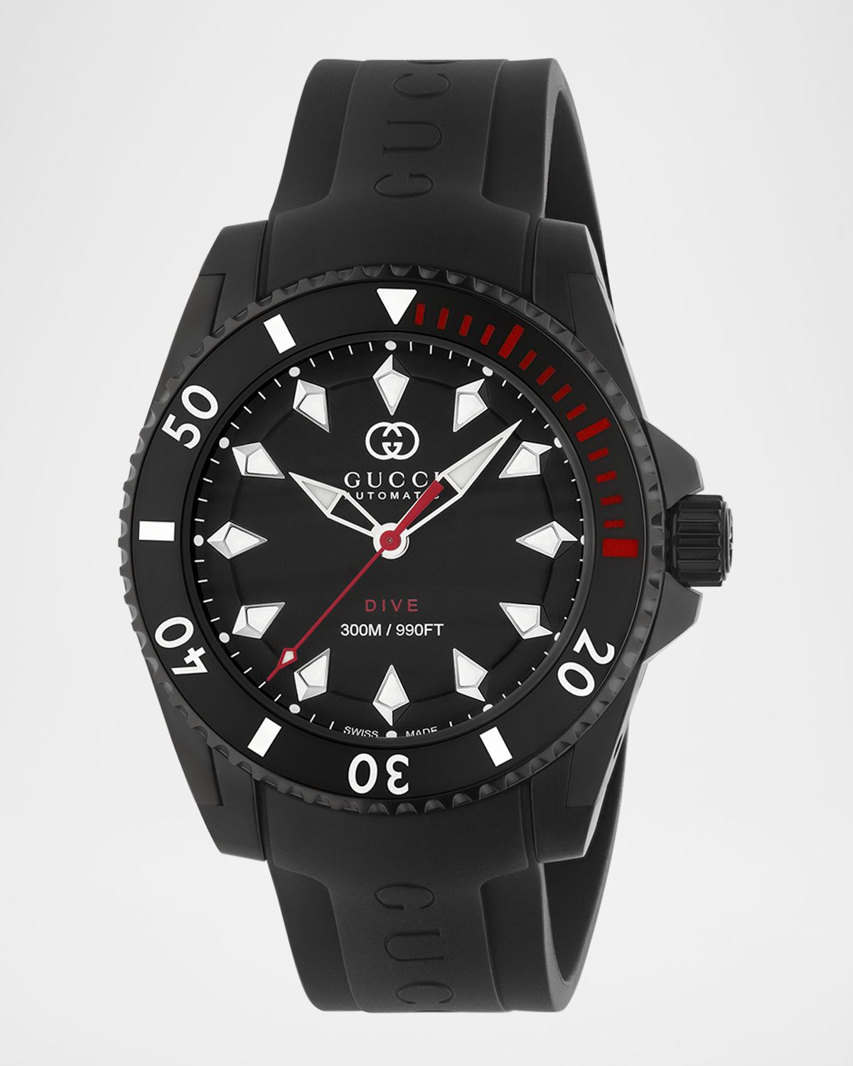 Gucci Dive Rubber-Strap Watch, 40mm