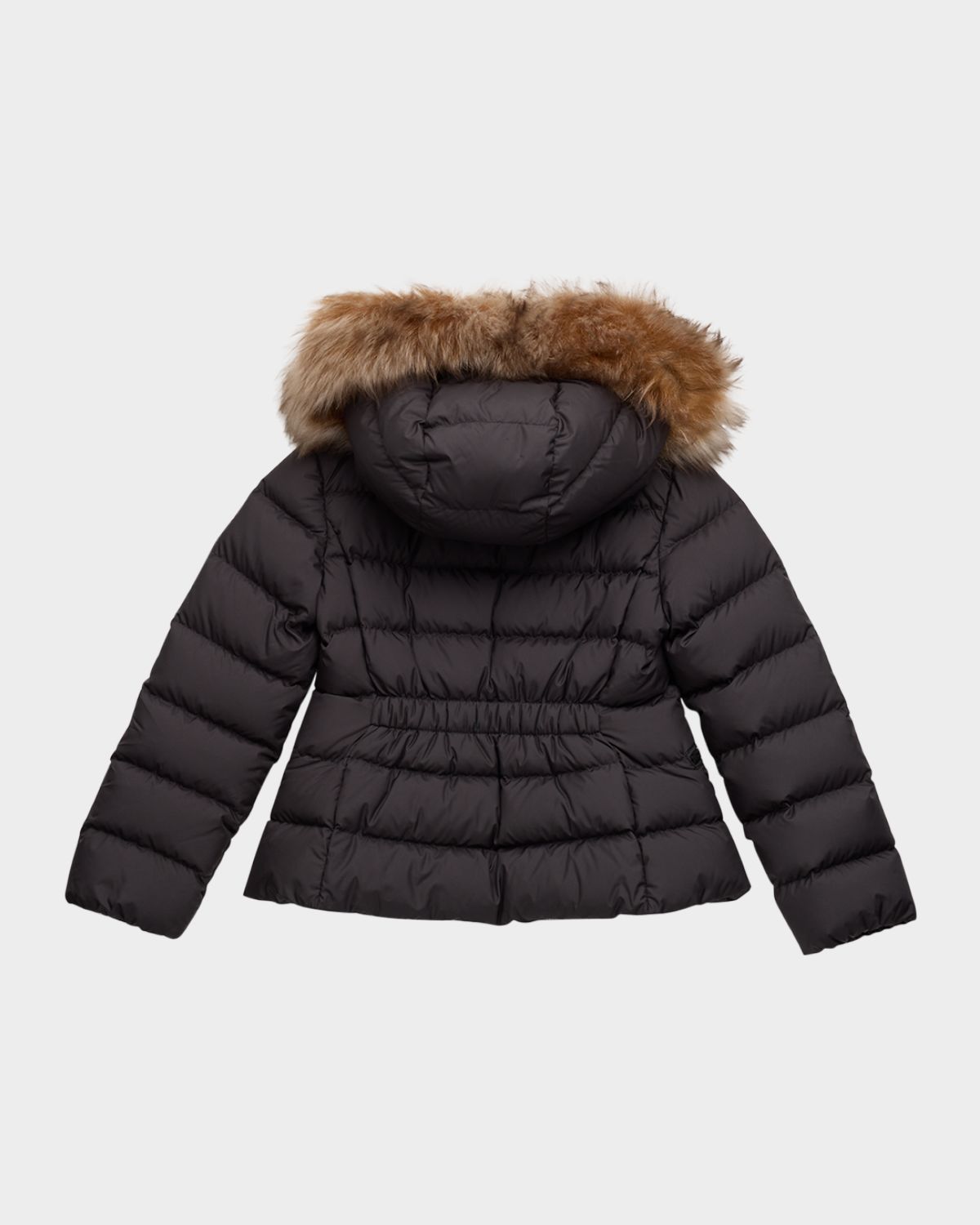 Moncler Girl 's Bodette Puffer Jacket W/ Dyed Shearling Hood