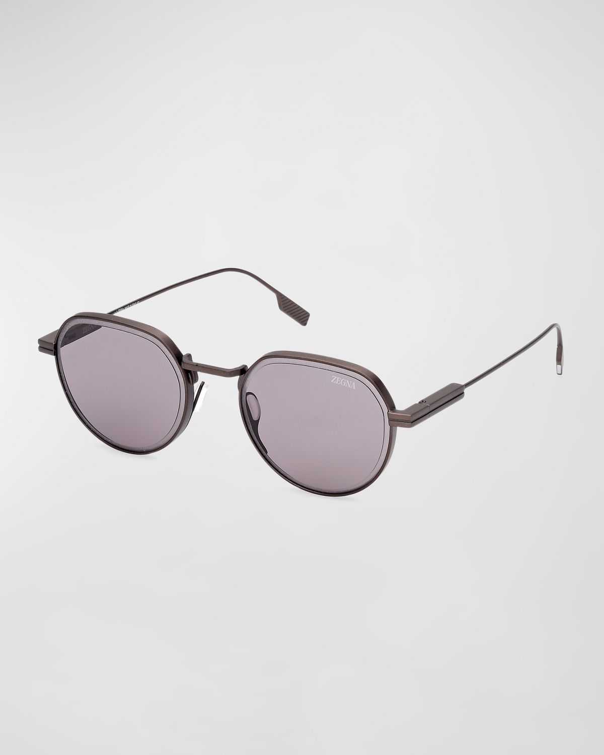 ZEGNA Men 's Metal Round Sunglasses