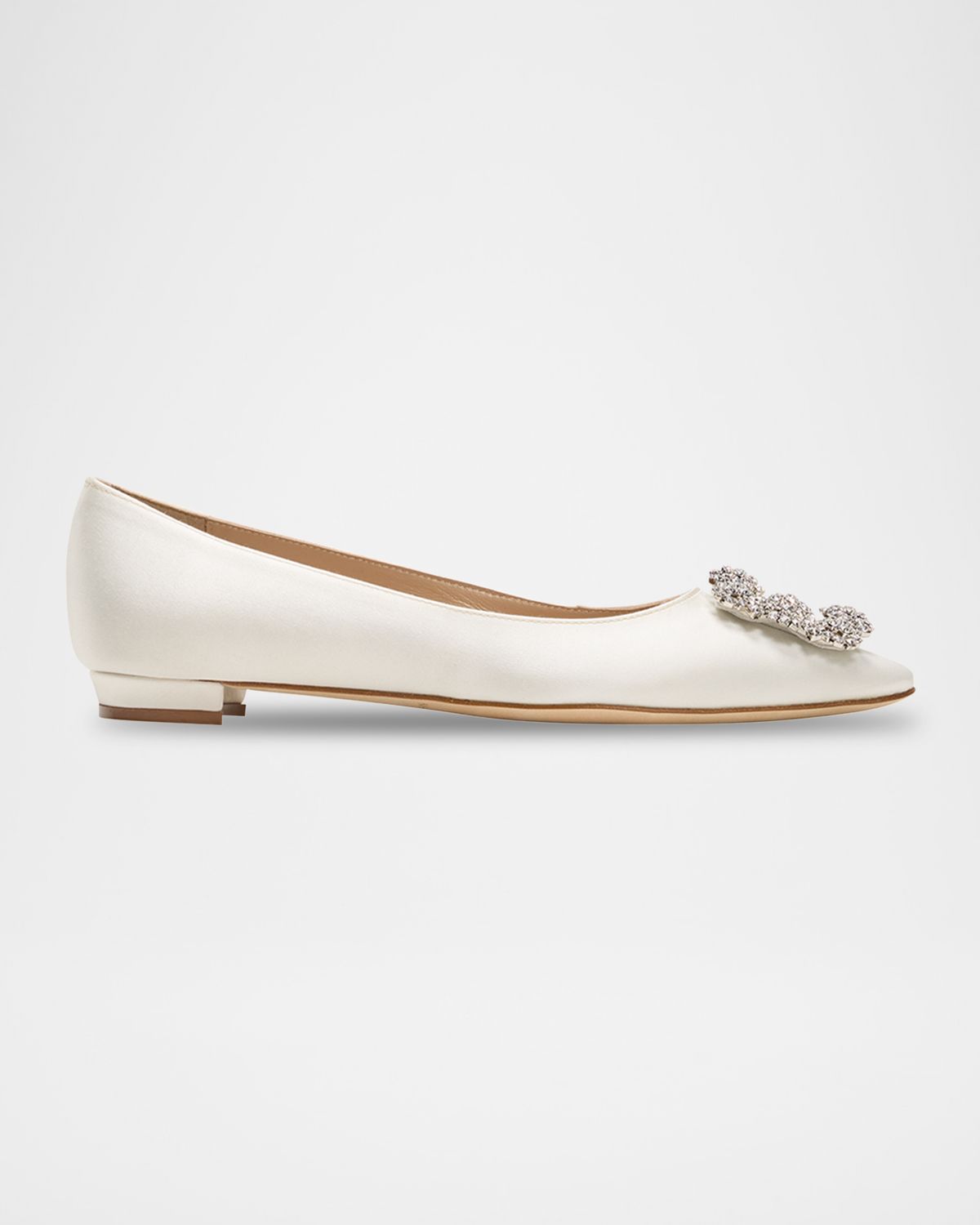 Manolo Blahnik Hangisi Satin Buckle Ballerina Flats | Thumbnail 6
