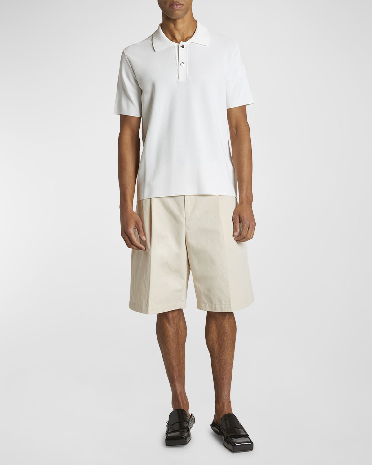Jacquemus Men 's Polo Shirt with Knit Logo