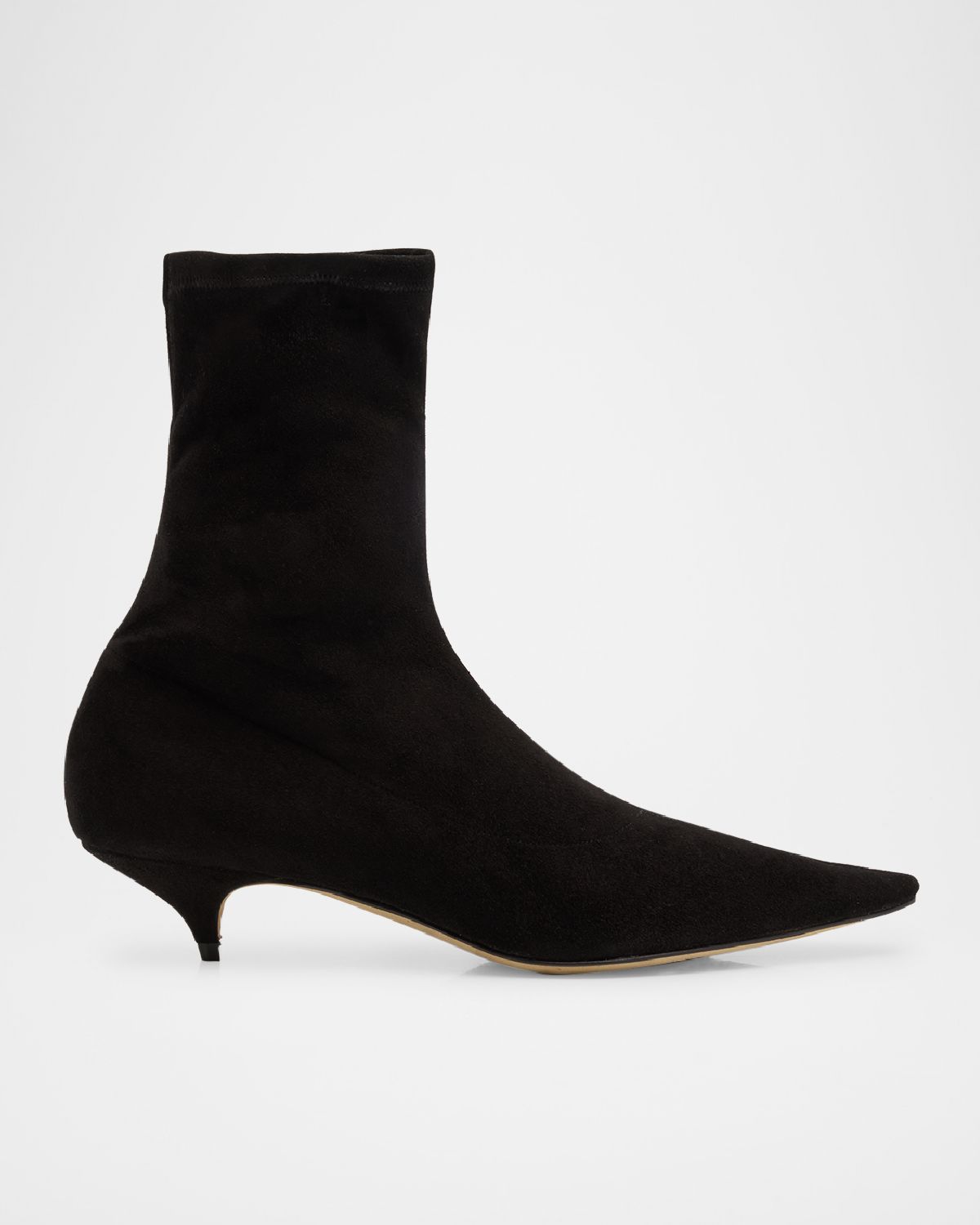 THE ROW Liisa Suede Kitten-Heel Booties | Thumbnail 5