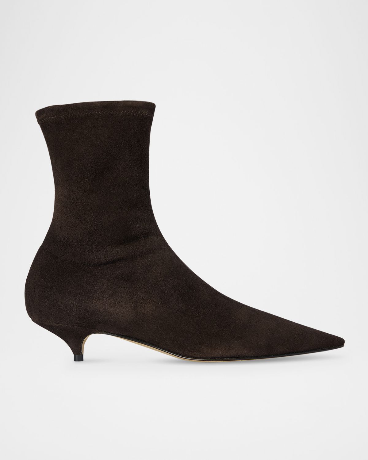 THE ROW Liisa Suede Kitten-Heel Booties | Thumbnail 4