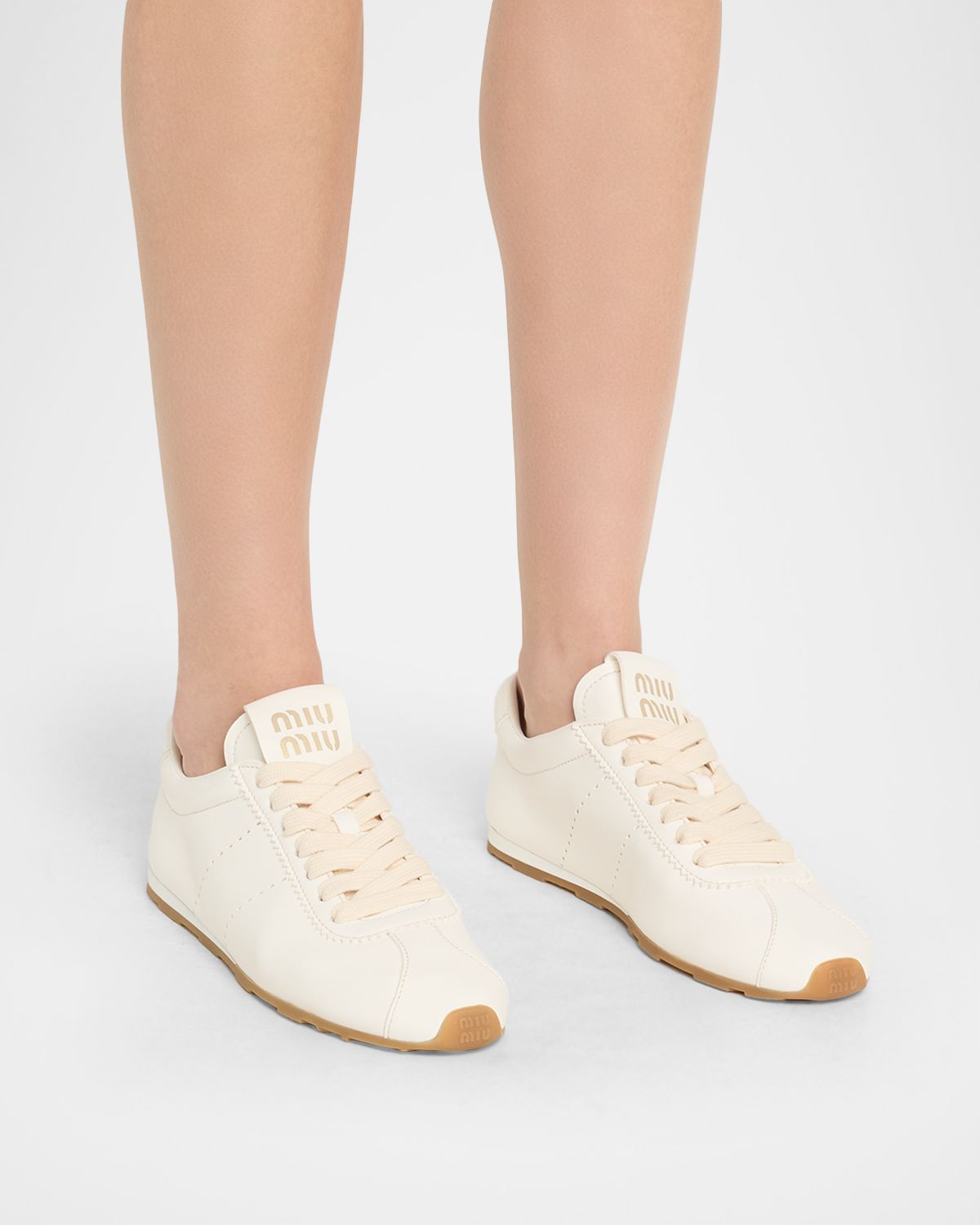 Miu Miu Leather Retro Runner Sneakers