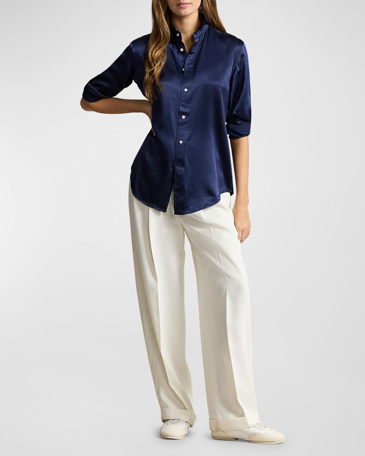 Polo Ralph Lauren Button-Down Silk Charmeuse Shirt