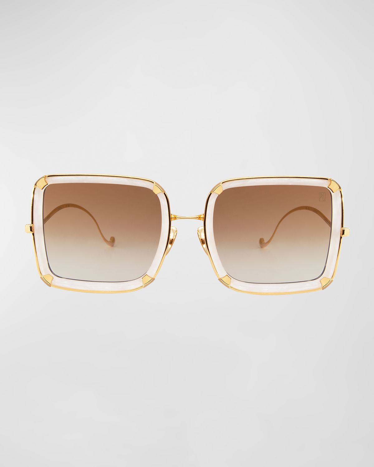 Anna-Karin Karlsson White Moon Mixed-Media Square Sunglasses