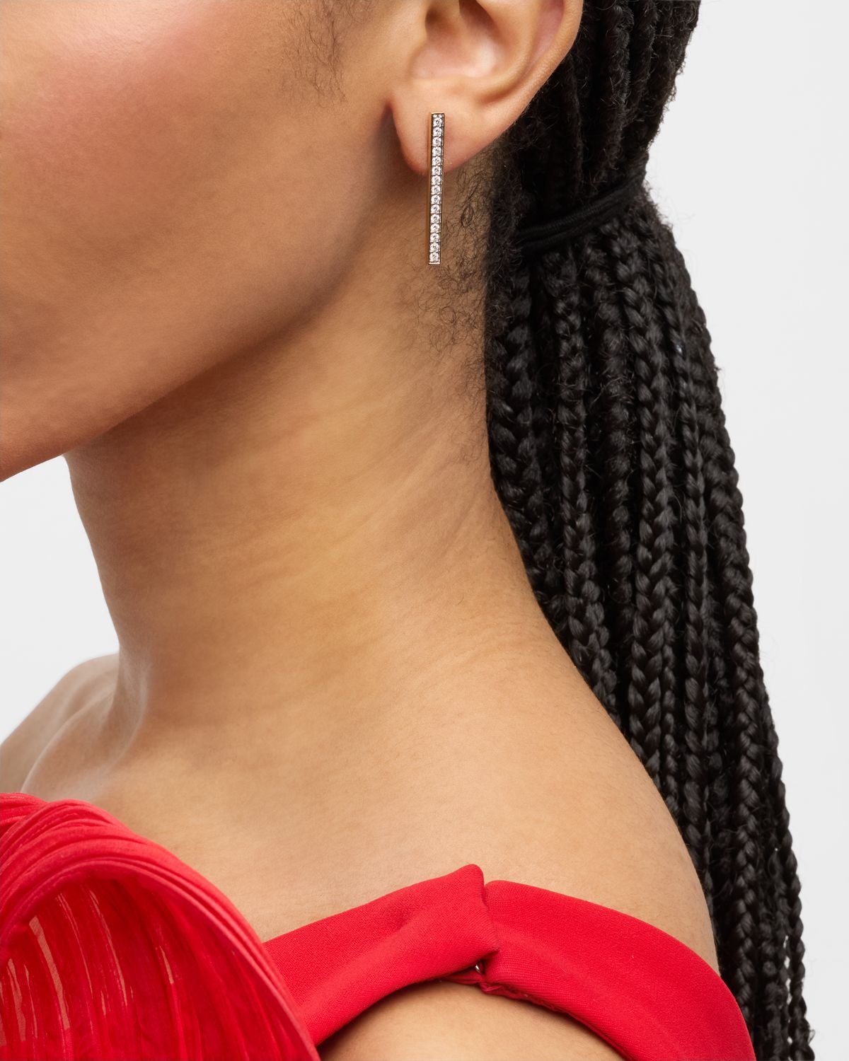 Walters Faith Classic 18K Yellow Gold Diamond Bar Earrings, 1.25"L