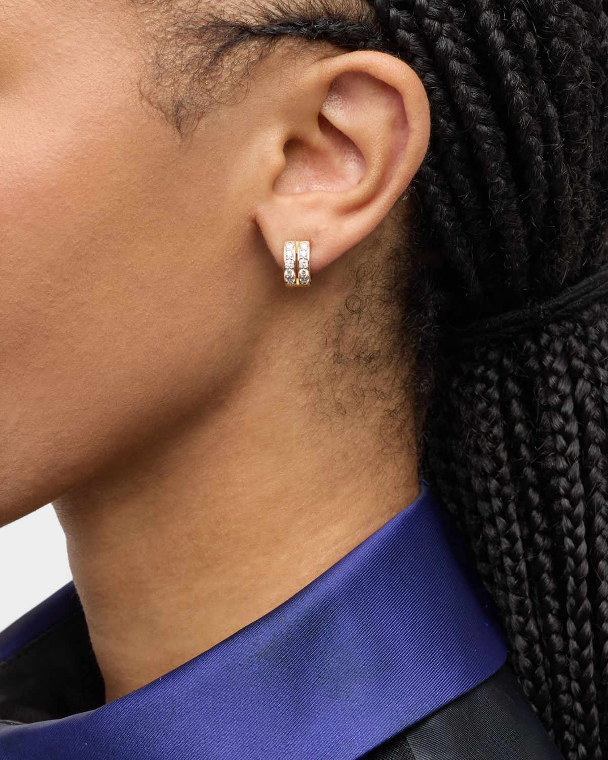 Walters Faith Classic 18K Yellow Gold Diamond Double Row Huggie Earrings