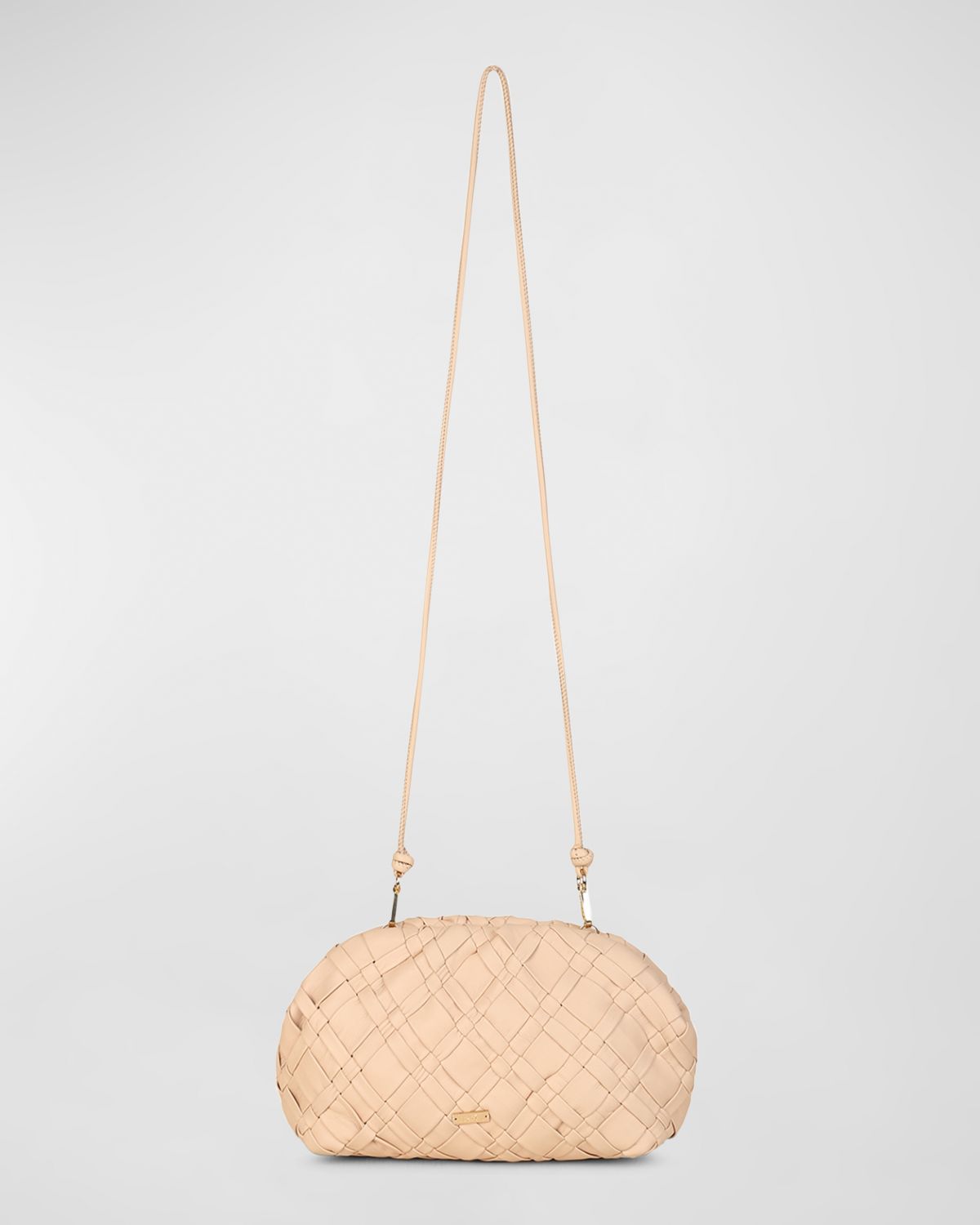 Rafe Aya Frame Woven Leather Clutch Bag