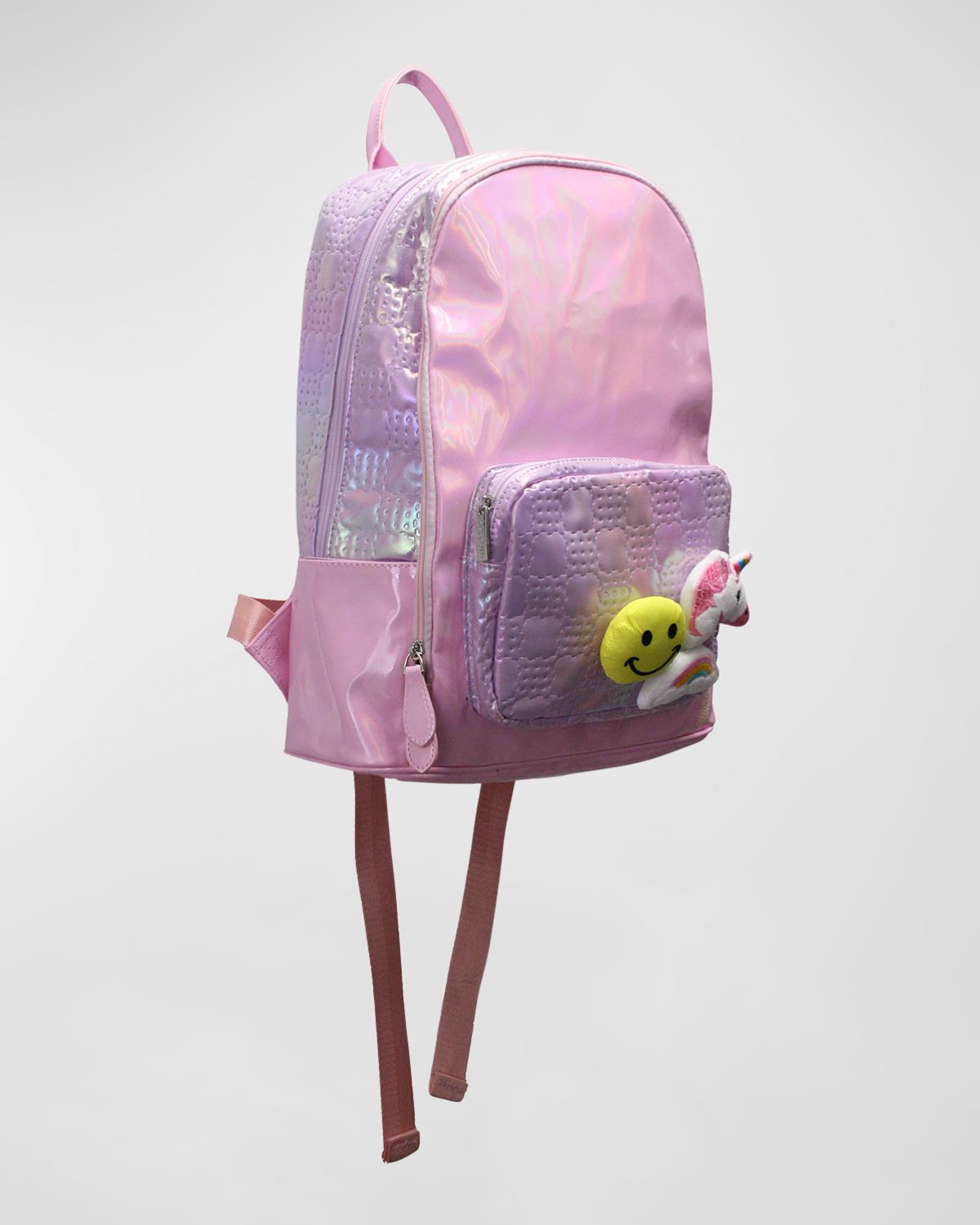 Bari Lynn Girl 's Shiny Backpack W/ Patches