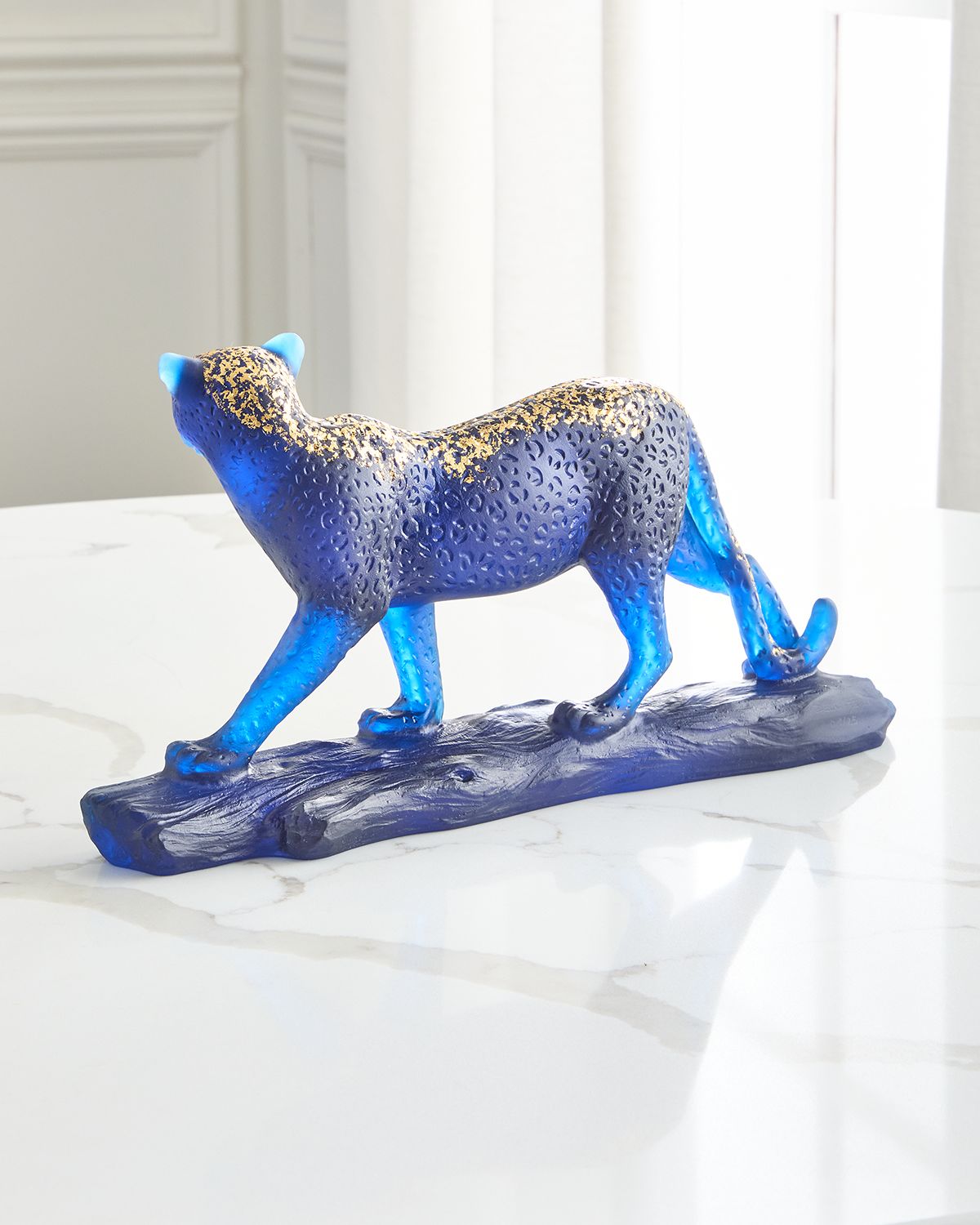 Daum Leopard Leaded Crystal Statue