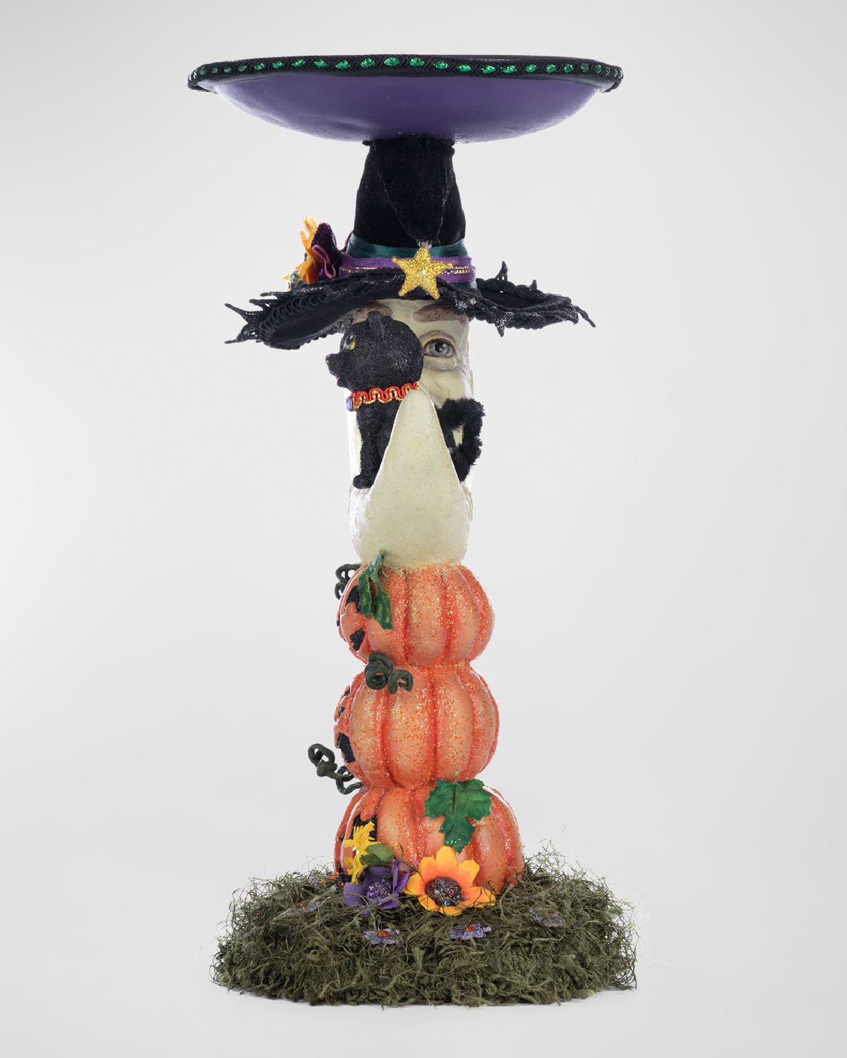 Katherine 's Collection Jacks and Cats Moon Pillar Candle Holder