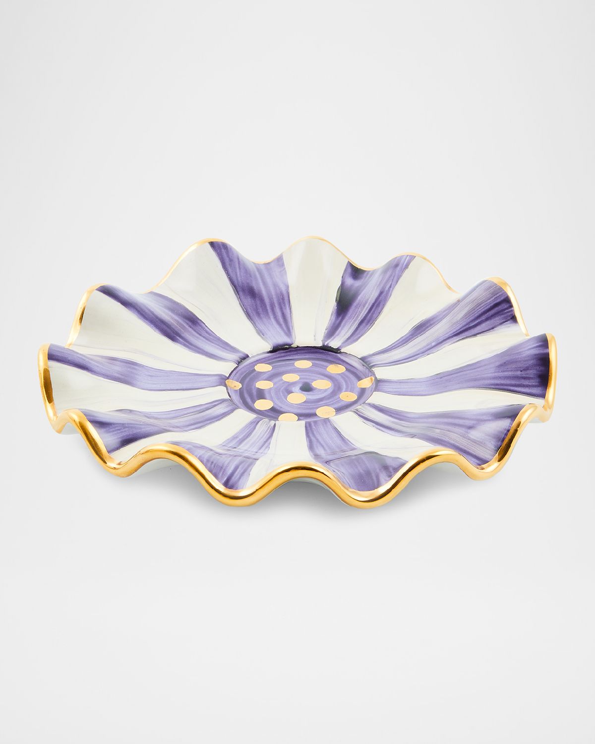 MacKenzie-Childs Violet Check Ceramic Saucer