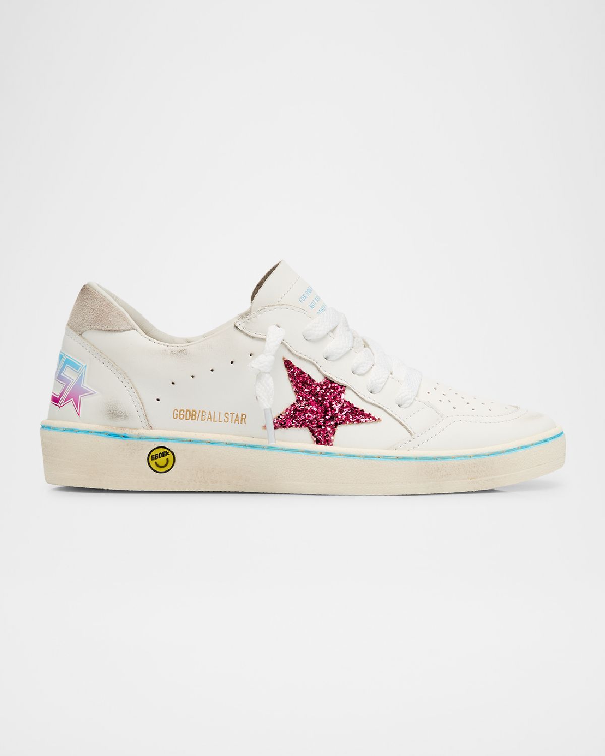 Golden Goose Girl 's Ballstar Leather Glitter Sneakers, Toddlers/Kids