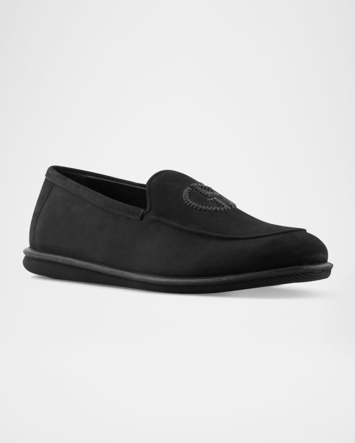 Giorgio Armani Men 's Suede Logo Slip-On Loafers
