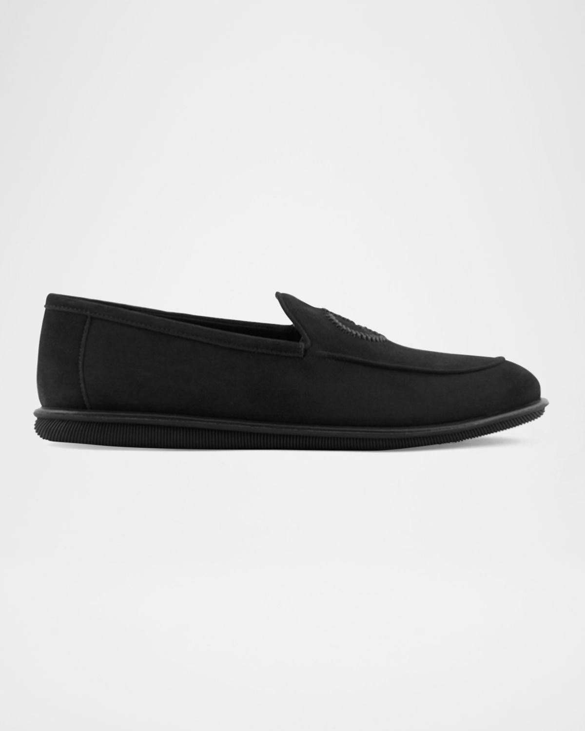 Giorgio Armani Men 's Suede Logo Slip-On Loafers