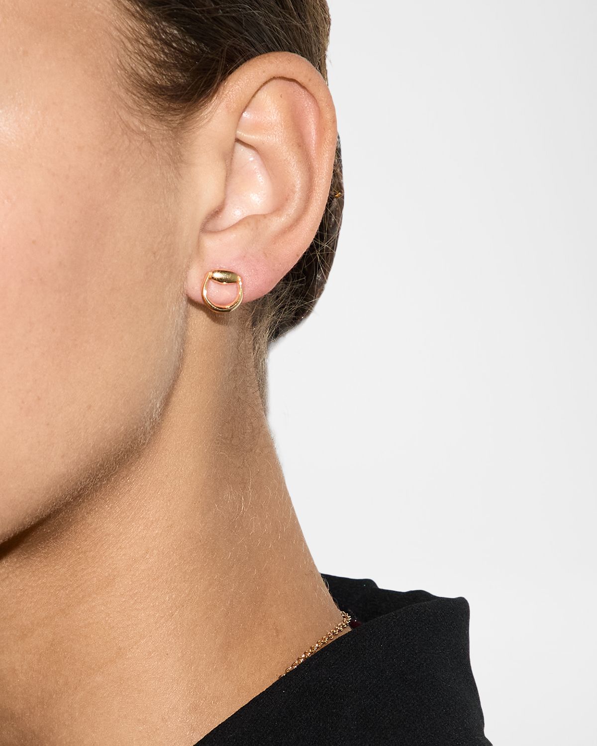 Gucci 18K Yellow Gold Horsebit Stud Earrings