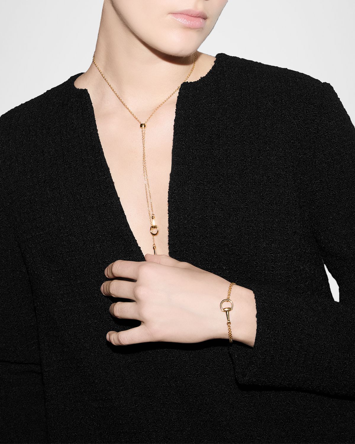 Gucci 18K Yellow Gold Horsebit Drop Earrings