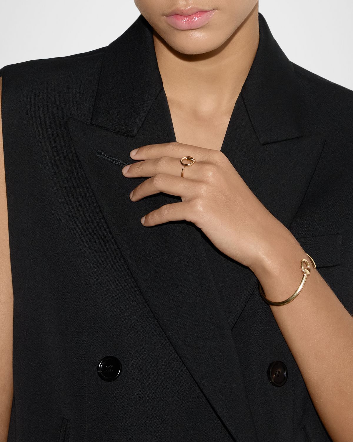 Gucci 18K Yellow Gold Horsebit Ring, 13mm